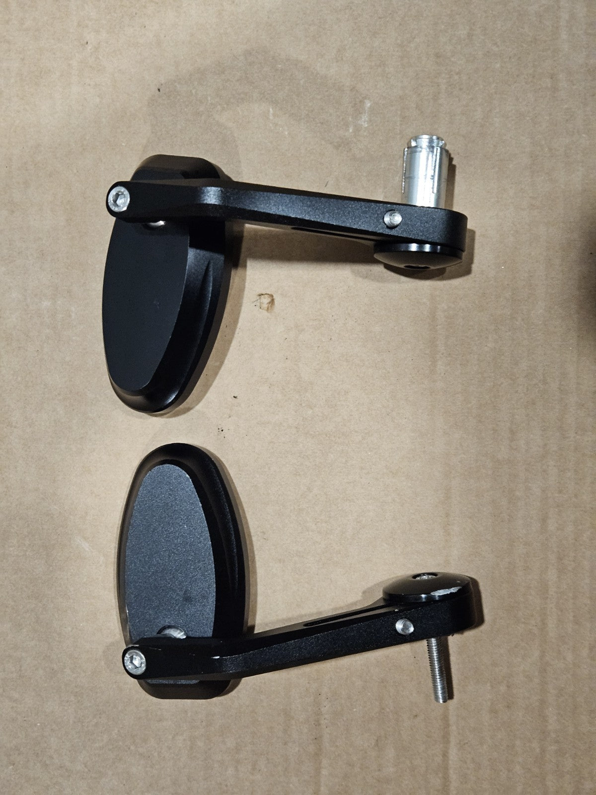 KEMIMOTO Motorcycle Handlebar Bar End Mirror, Billet 3.86''x1.93'', Black