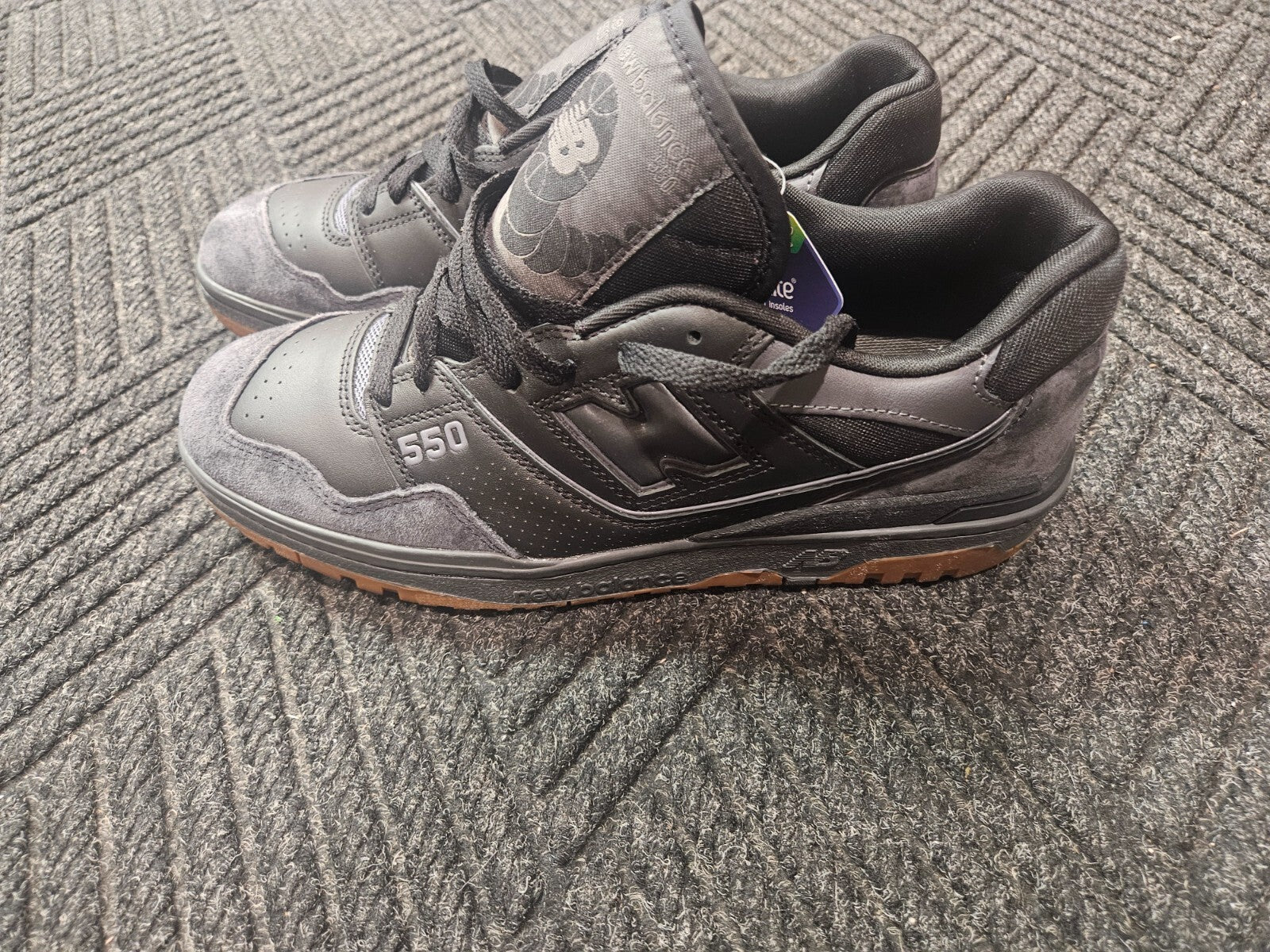 New Balance 550 BB550BGU Sneaker Men's Size 11 Black Leather Lifestyle Shoes