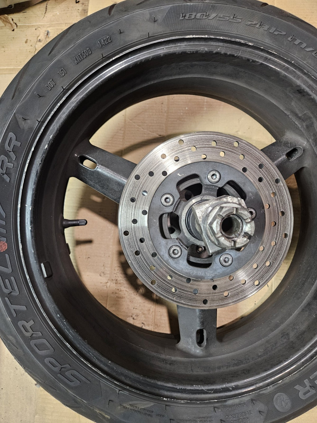 2003 SUZUKI GSXR 600 / 750 / SV REAR WHEEL, STRAIGHT REAR WHEEL, OEM