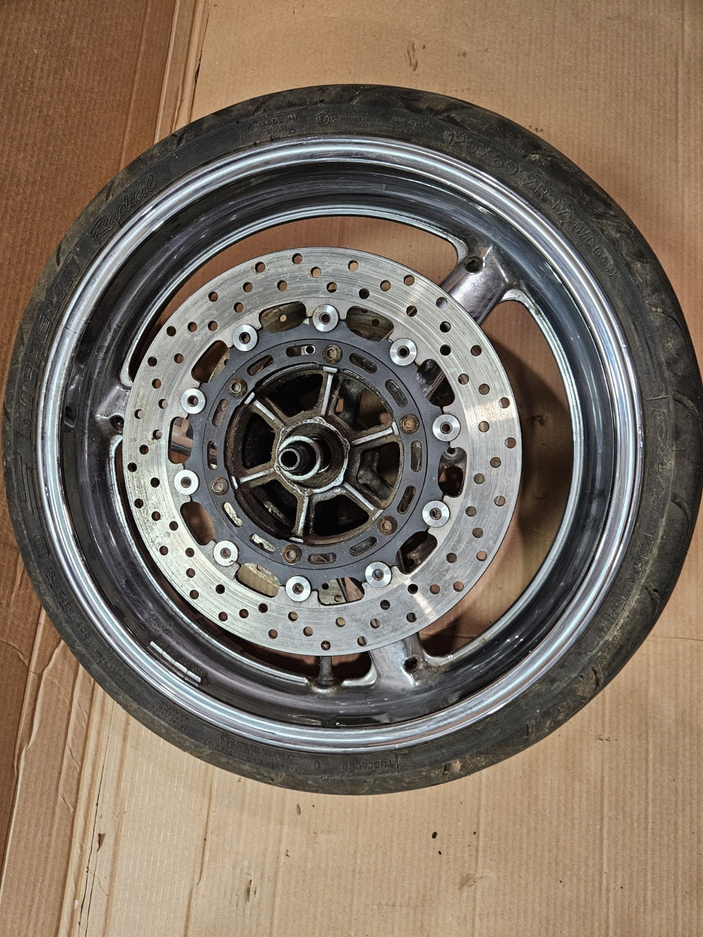 99-02 YAMAHA R6 RIMS CHROME FRONT RIM YZF R6 RIMS 100% STRAIGHT &ROTORS