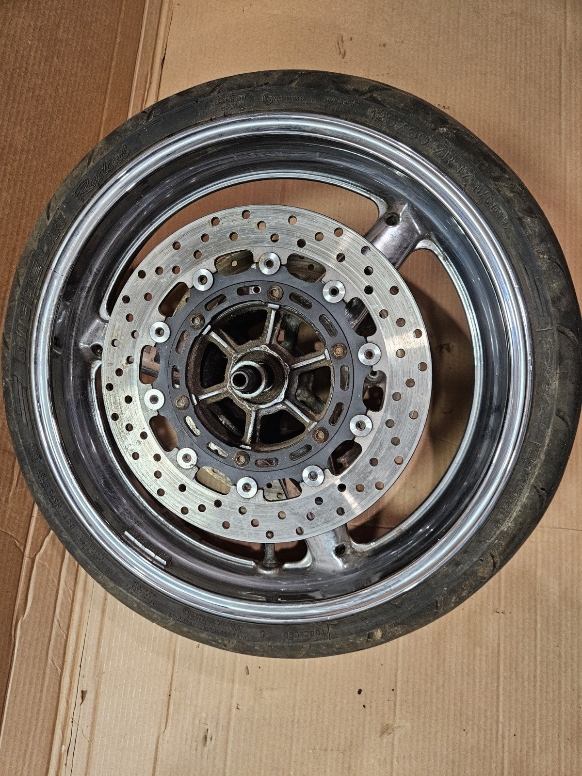 99-02 YAMAHA R6 RIMS CHROME FRONT RIM YZF R6 RIMS 100% STRAIGHT &ROTORS