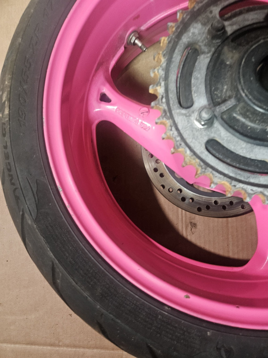 08-17 SUZUKI HAYABUSA GSXR1300 OEM  REAR WHEEL BACK RIM W TIRE 2008 09 11 12 13