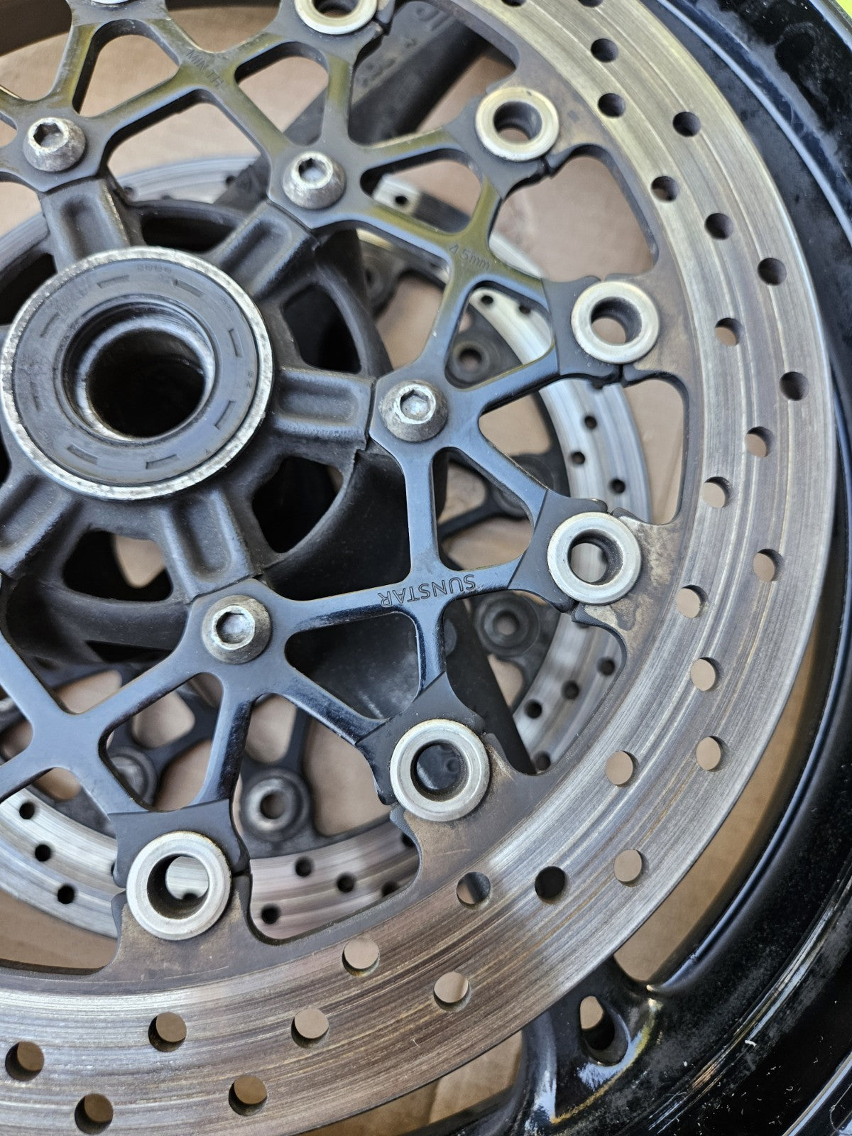 09-16 2015 Suzuki GSXR 1000 FRONT REAR WHEELS RIMS ROTORS HUB SPROCKET BLACK OEM