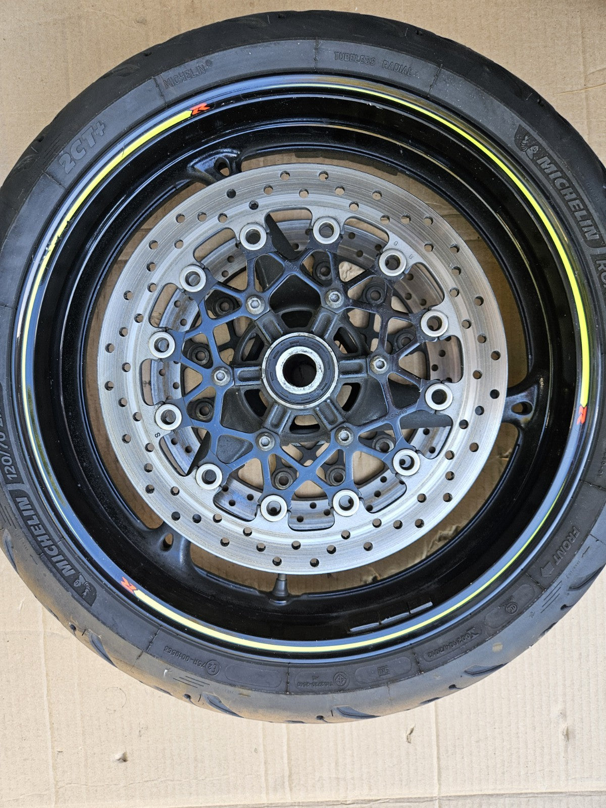 09-16 2015 Suzuki GSXR 1000 FRONT REAR WHEELS RIMS ROTORS HUB SPROCKET BLACK OEM