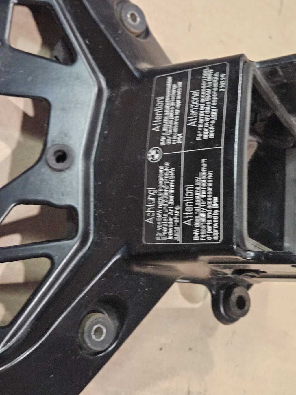 10-18 2013 BMW S1000RR OEM UPPER FAIRING MIRROR GAUGES STAY BRACKET COWL FRONT