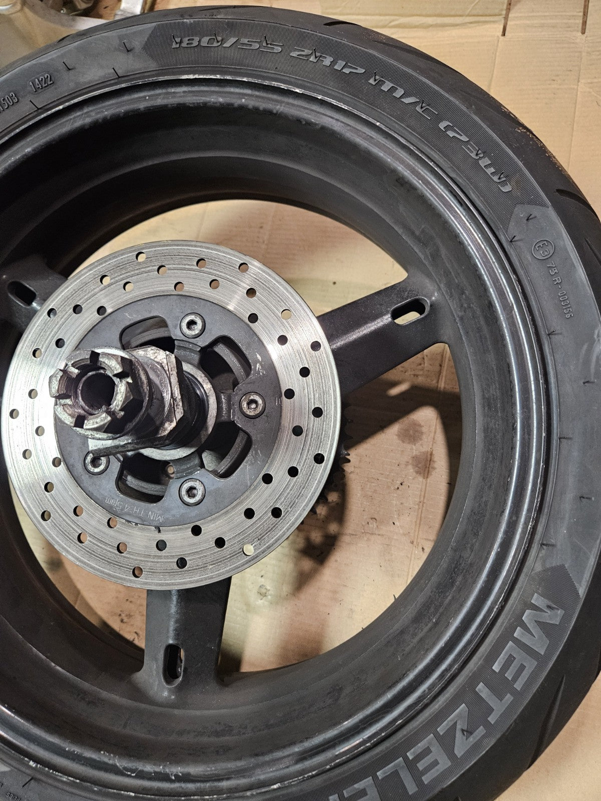 2003 SUZUKI GSXR 600 / 750 / SV REAR WHEEL, STRAIGHT REAR WHEEL, OEM