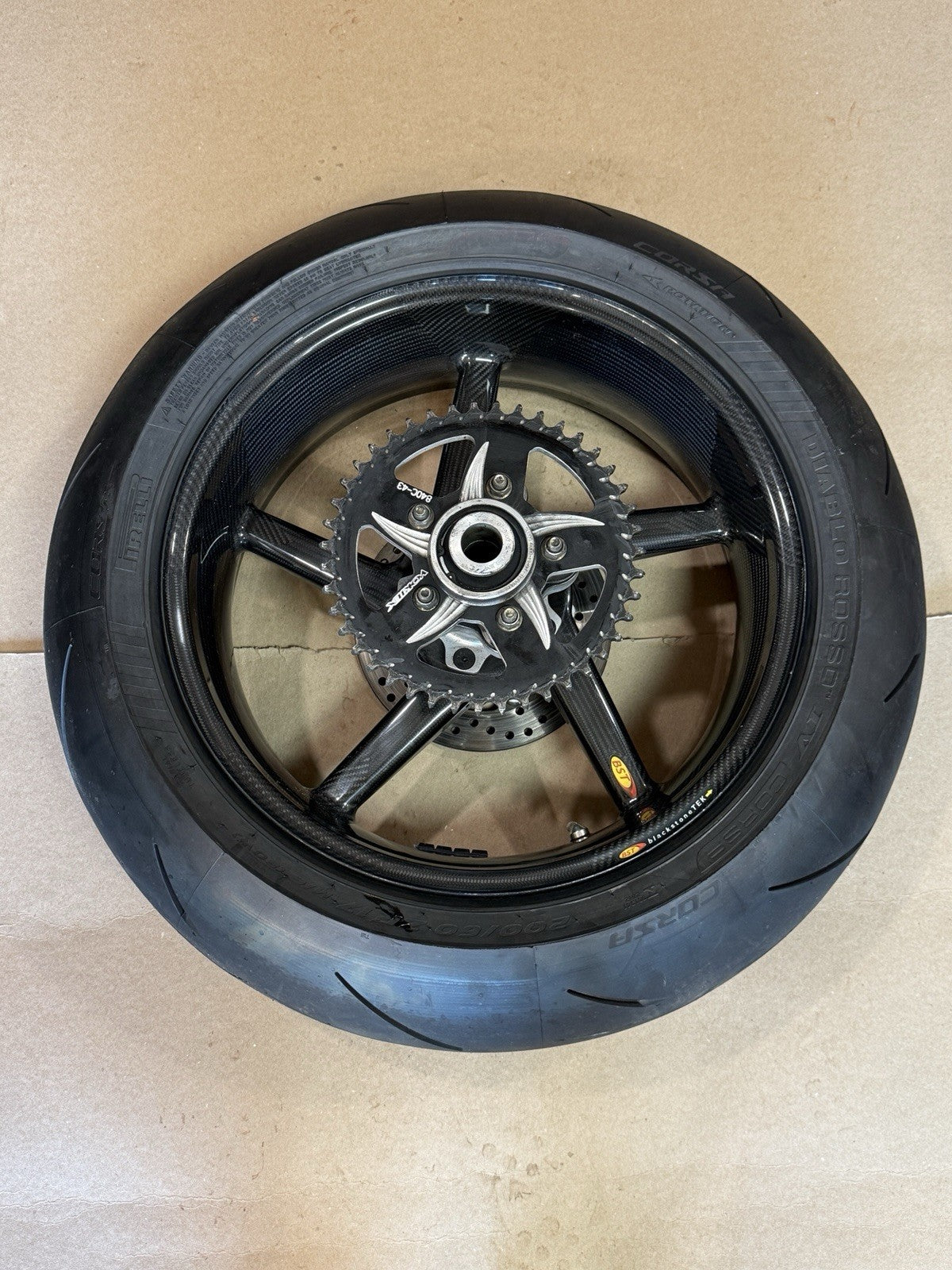 10-24 BST Carbon Fiber Wheel Set 17” BMW S1000RR Front & Rear W/ Hub 5-SPOKE W
