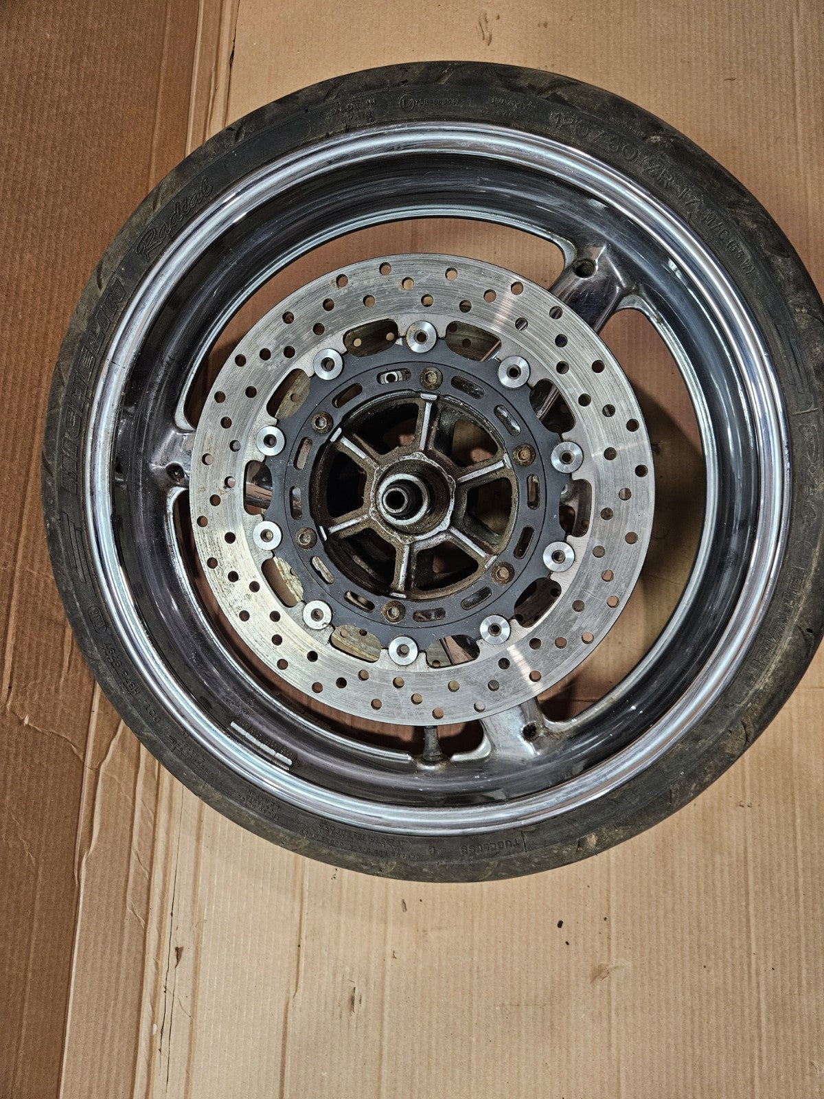1999-2002 Yamaha YZF-R6 OEM Front Wheel Rim Chrome Straight w/ Rotors