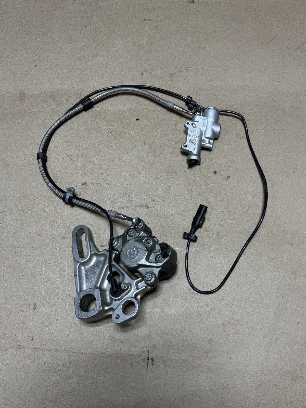 2015-2018 Aprilia RSV4 RR RF OEM Rear Brake Caliper & Master Cylinder Assembly