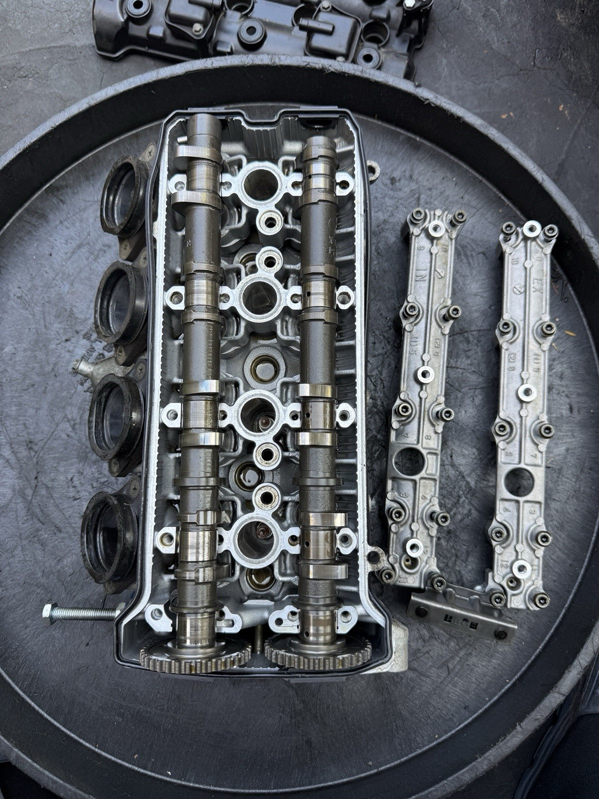 2000-2003 Suzuki GSXR750 OEM Engine Cylinder Head Camshafts Valves Bridge Clamps5
