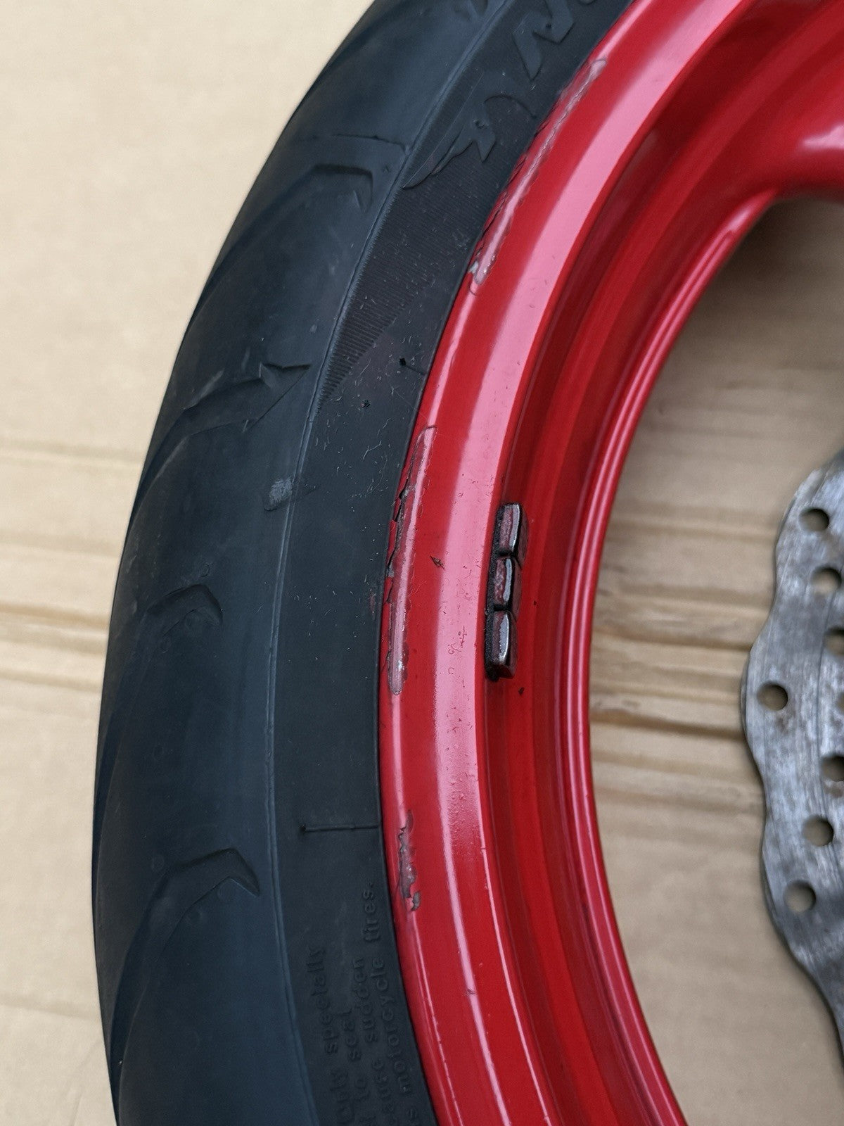 11-25 Suzuki Gsxr600 GSXR750 Front Rear Wheel Back Rim Set OEM Red Painted4