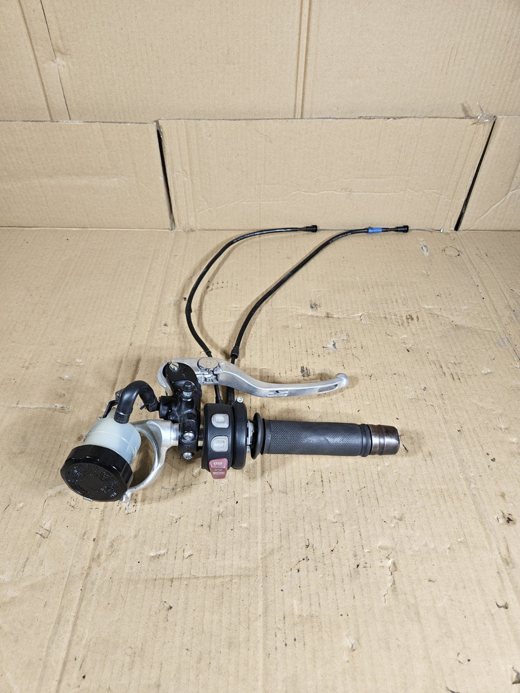 09-14 BMW S1000RR OEM Right Clip On Throttle Brake Master Cylinder Heated Grip19