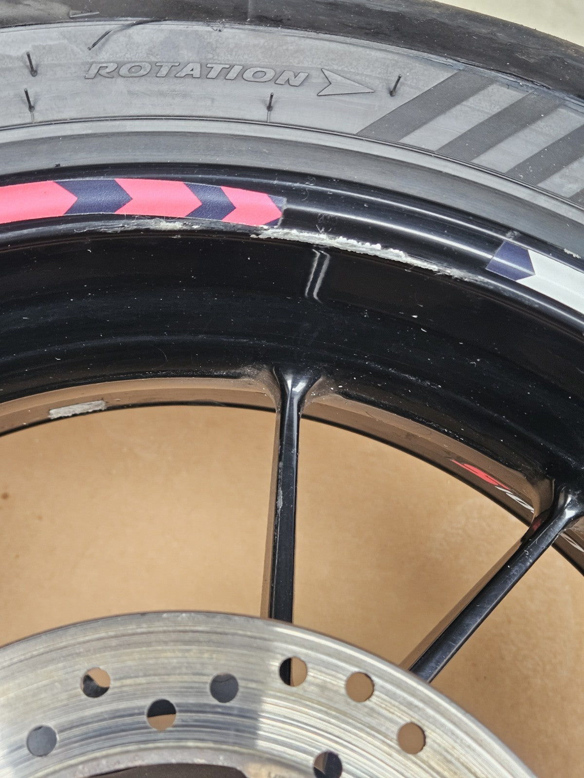 09-14 2014 BMW S1000RR OEM Rear Wheel Rim Factory Wheel Damaged