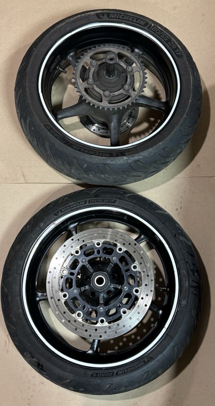 08-16 Yamaha YZF R6 YZFR6 OEM Front Rear Wheels Rims Rotors Sprocket Hub
