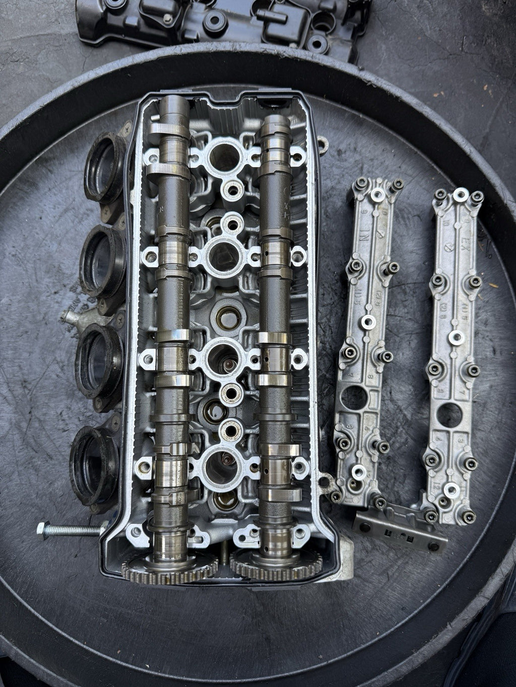 2000-2003 Suzuki GSXR750 OEM Engine Cylinder Head Camshafts Valves Bridge Clamps23
