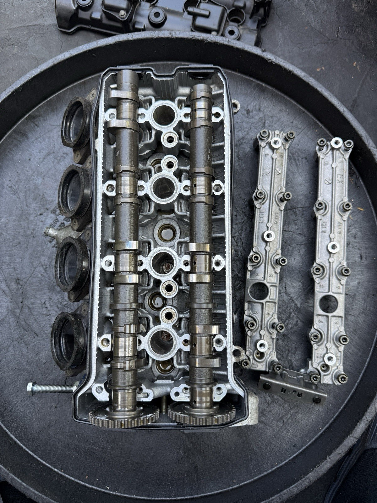 2000-2003 Suzuki GSXR750 OEM Engine Cylinder Head Camshafts Valves Bridge Clamps23