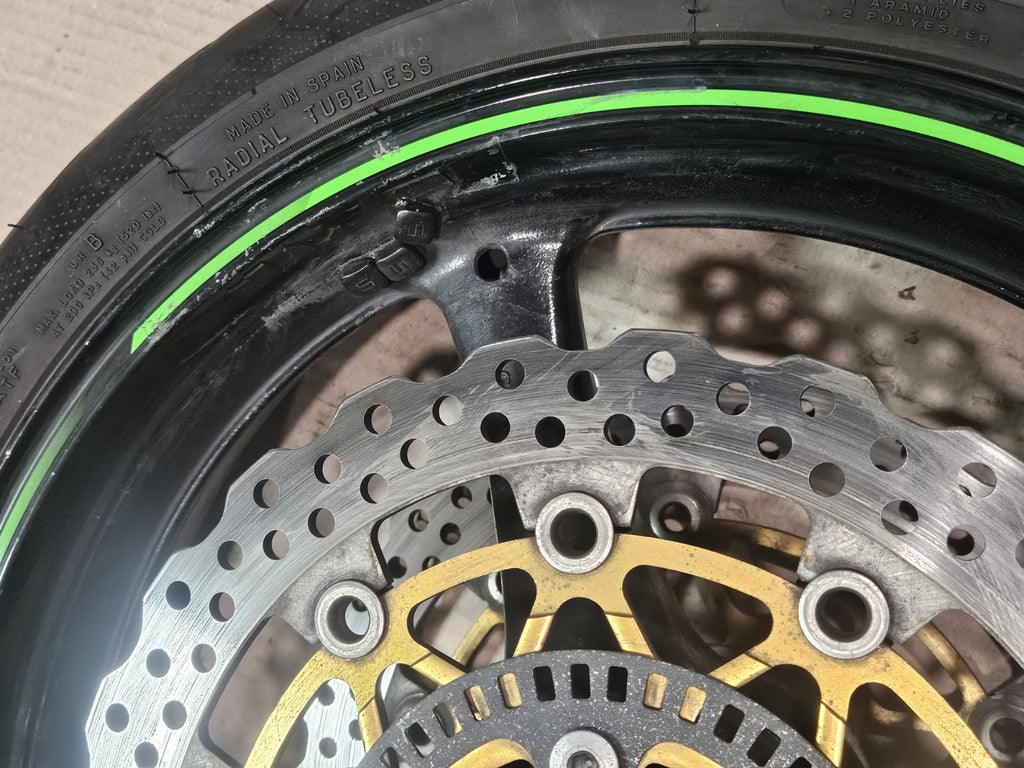 11-15 2014 Kawasaki Ninja ZX10R OEM Wheels Rims Set Rotors Tires Straight Clean