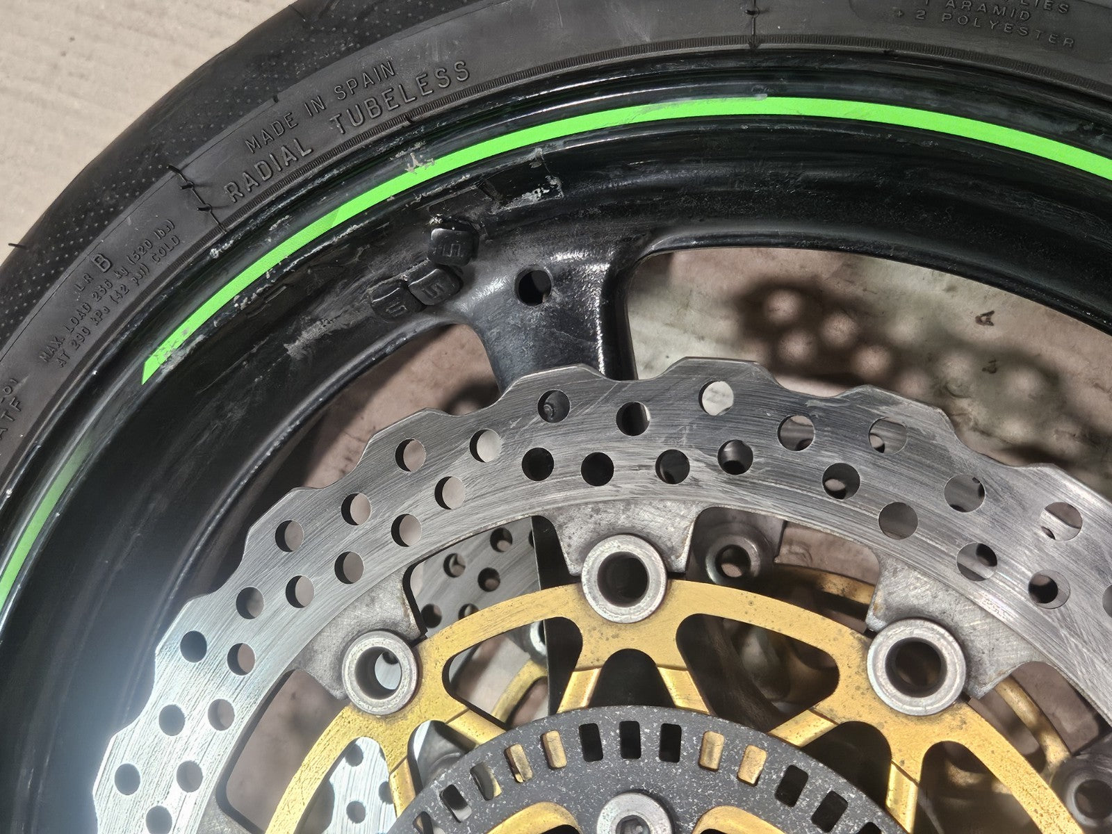 11-15 2014 Kawasaki Ninja ZX10R OEM Wheels Rims Set Rotors Tires Straight Clean