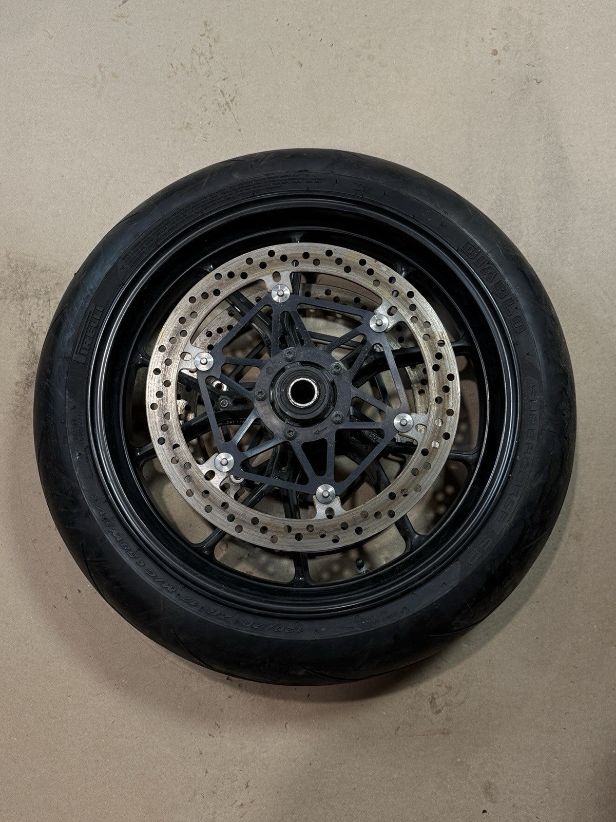 2011-13 Ducati 848 Evo 1098 1198 OEM Front Wheel Rim W/ Tire DENTED Damaged