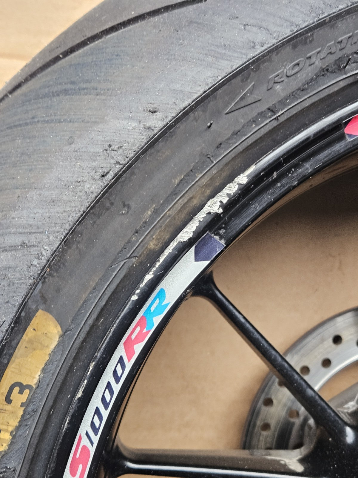 09-14 2014 BMW S1000RR OEM Rear Wheel Rim Factory Wheel Damaged
