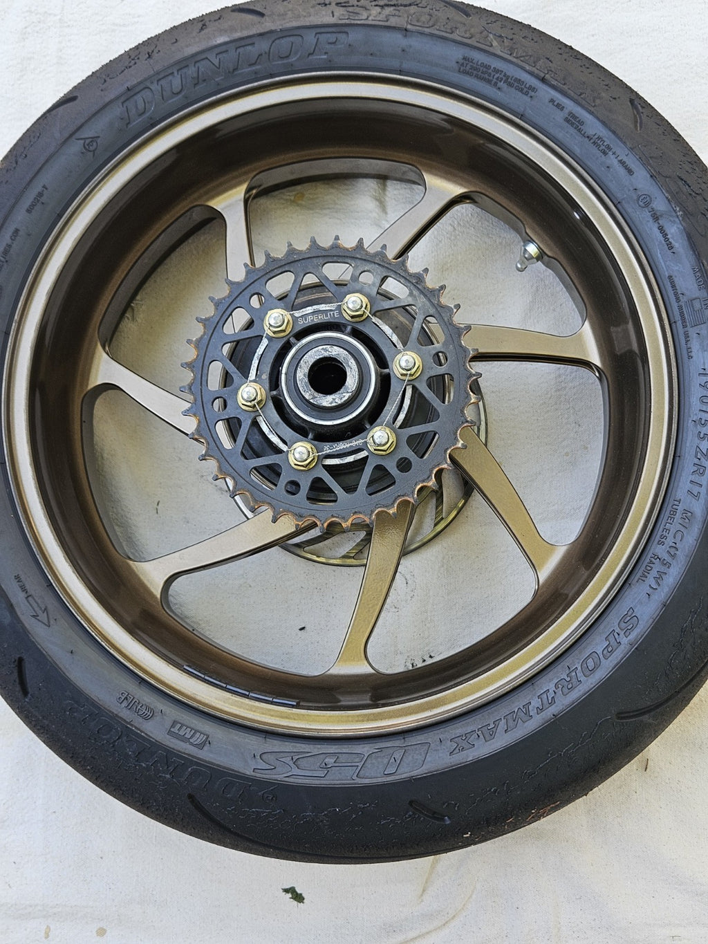 KAWASAKI NINJA ZX10RR ZX10R Marchesini FORGED REAR WHEEL RIM GOLD BRONZE7