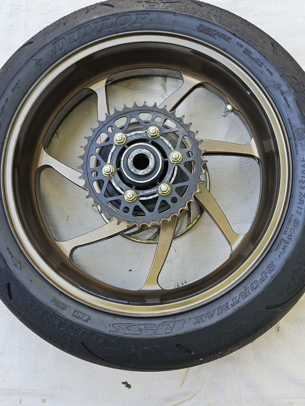 KAWASAKI NINJA ZX10RR ZX10R Marchesini FORGED REAR WHEEL RIM GOLD BRONZE7