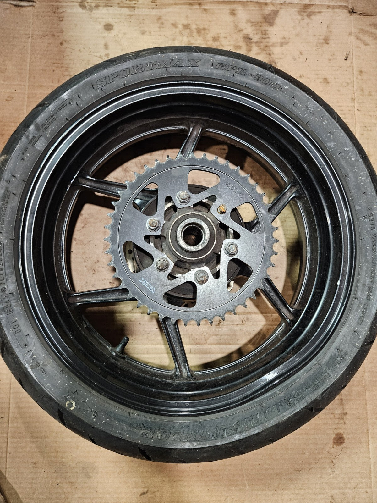 2013-2018 Kawasaki ZX6R 636 OEM Rear Wheel Rim Tire ZR17 Black Dented