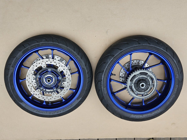 2022-2025 Yamaha YZF-R7 Front Rear Wheel Blue Rim Set OEM Rims Pair