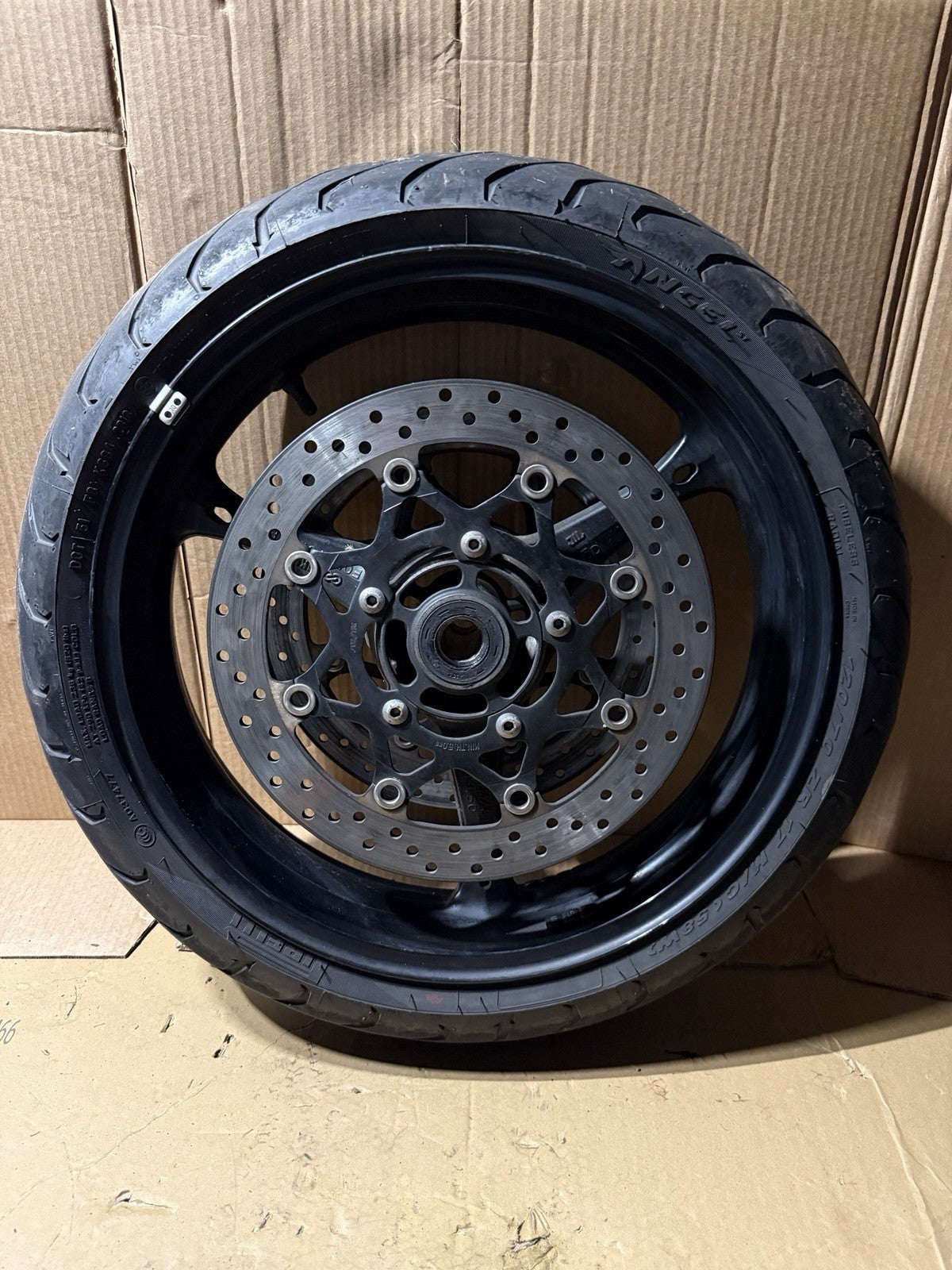 06-07 SUZUKI GSXR 600 750 WHEELS FRONT REAR RIM ROTORS SPROCKET HUB BLACK1