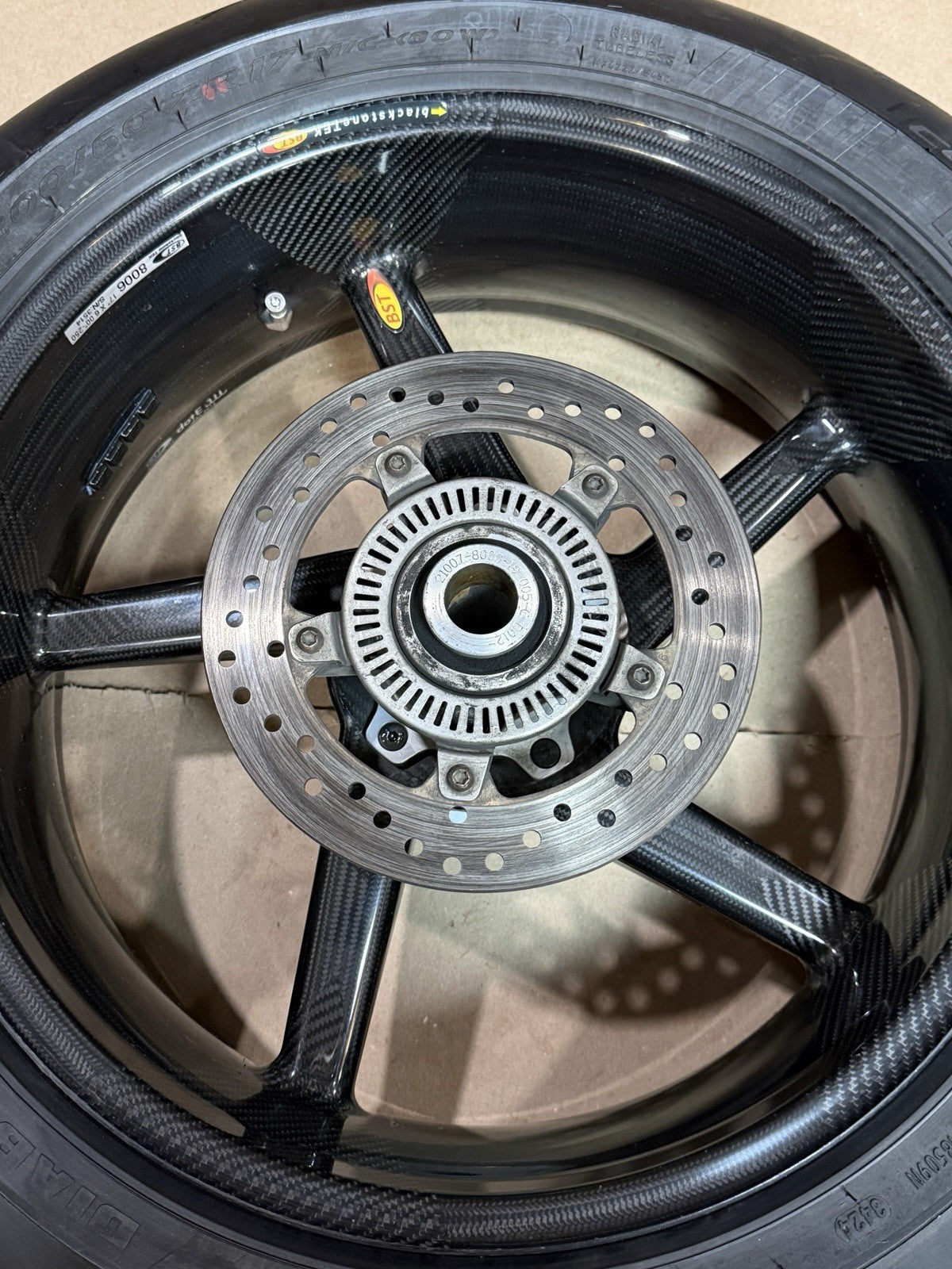10-24 BST Carbon Fiber Wheel Set 17” BMW S1000RR Front & Rear W/ Hub 5-SPOKE W