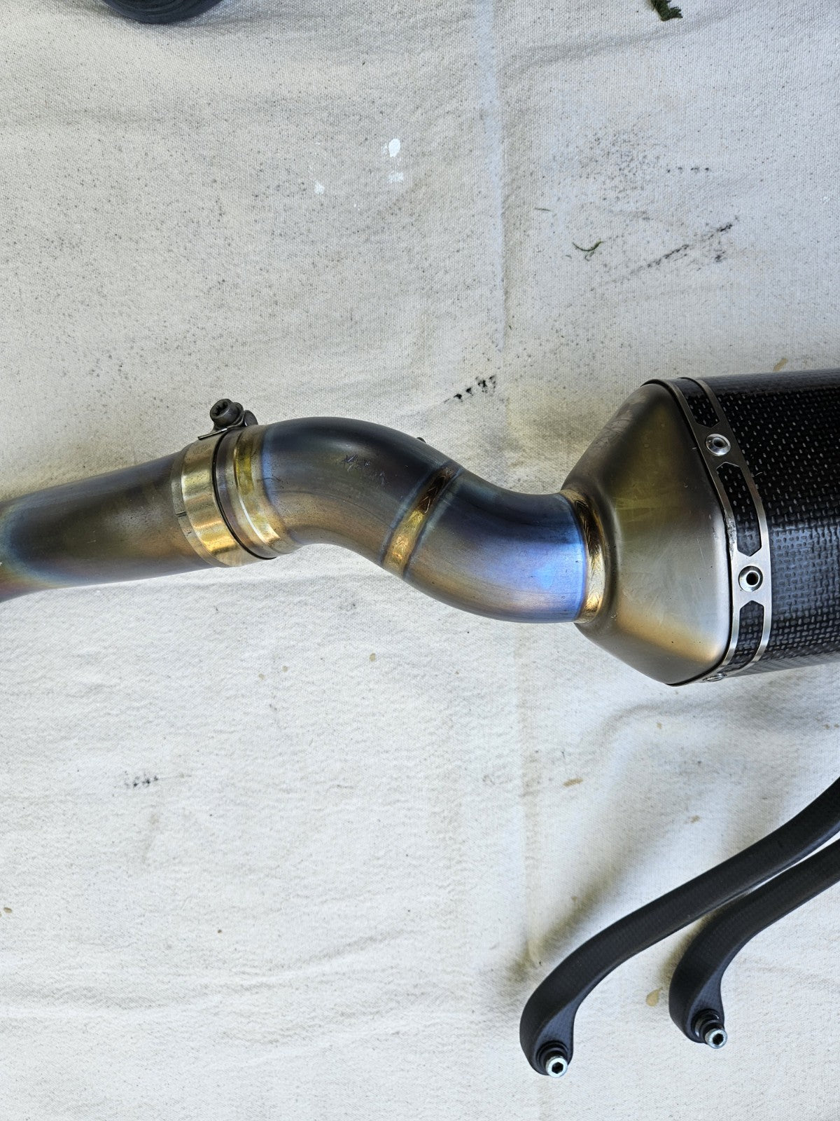 16-20 Kawasaki Ninja Zx10r Akrapovic Exhaust Pipe Muffler Slip On Can Slipon7