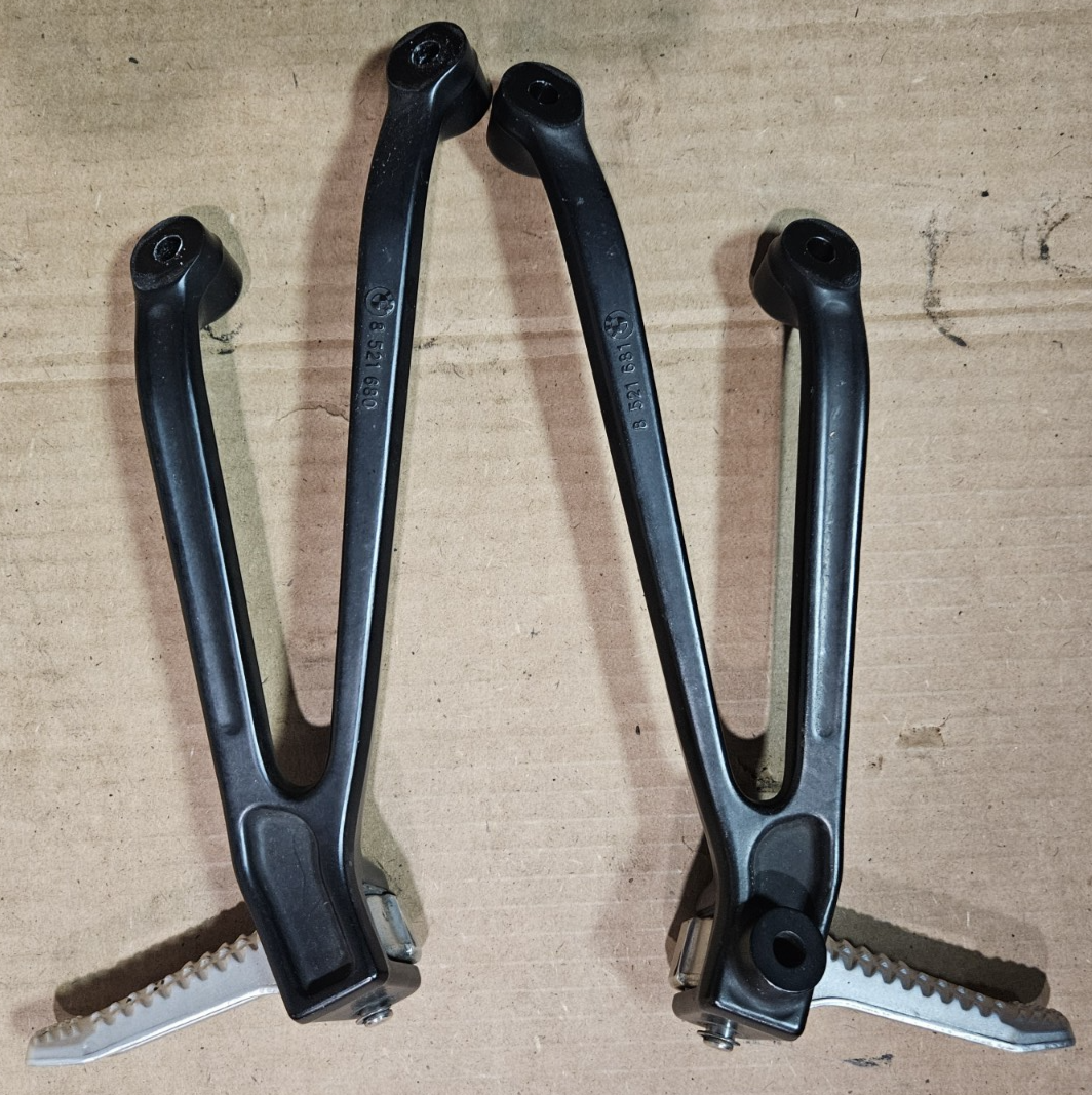 10-18 BMW S1000RR OEM Left Right Rear Passenger Foot Peg Bracket PAIR Set