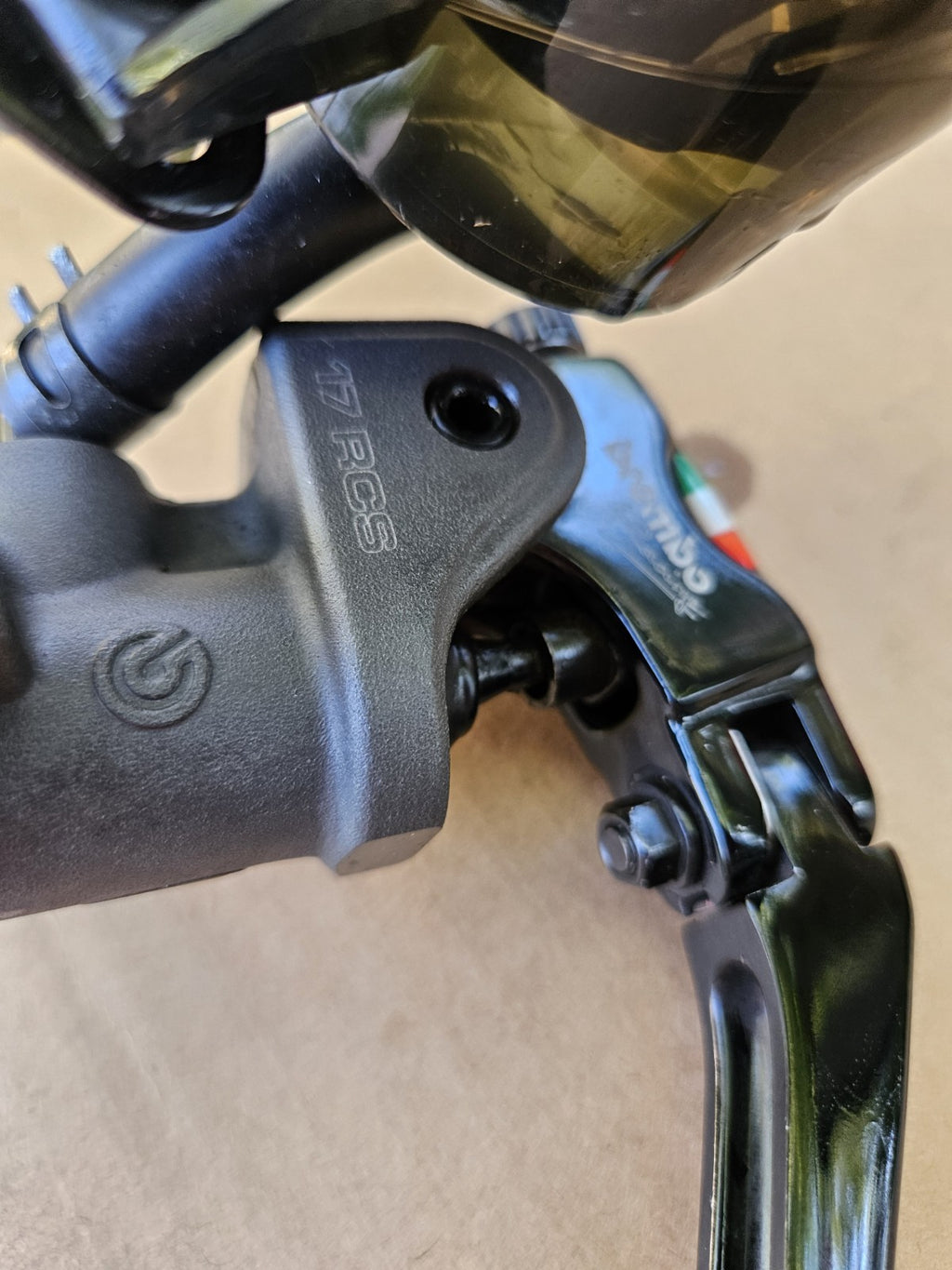 BREMBO 17 RCS FRONT BRAKE MASTER CYLINDER AND BREMBO LEVER GENUINE1