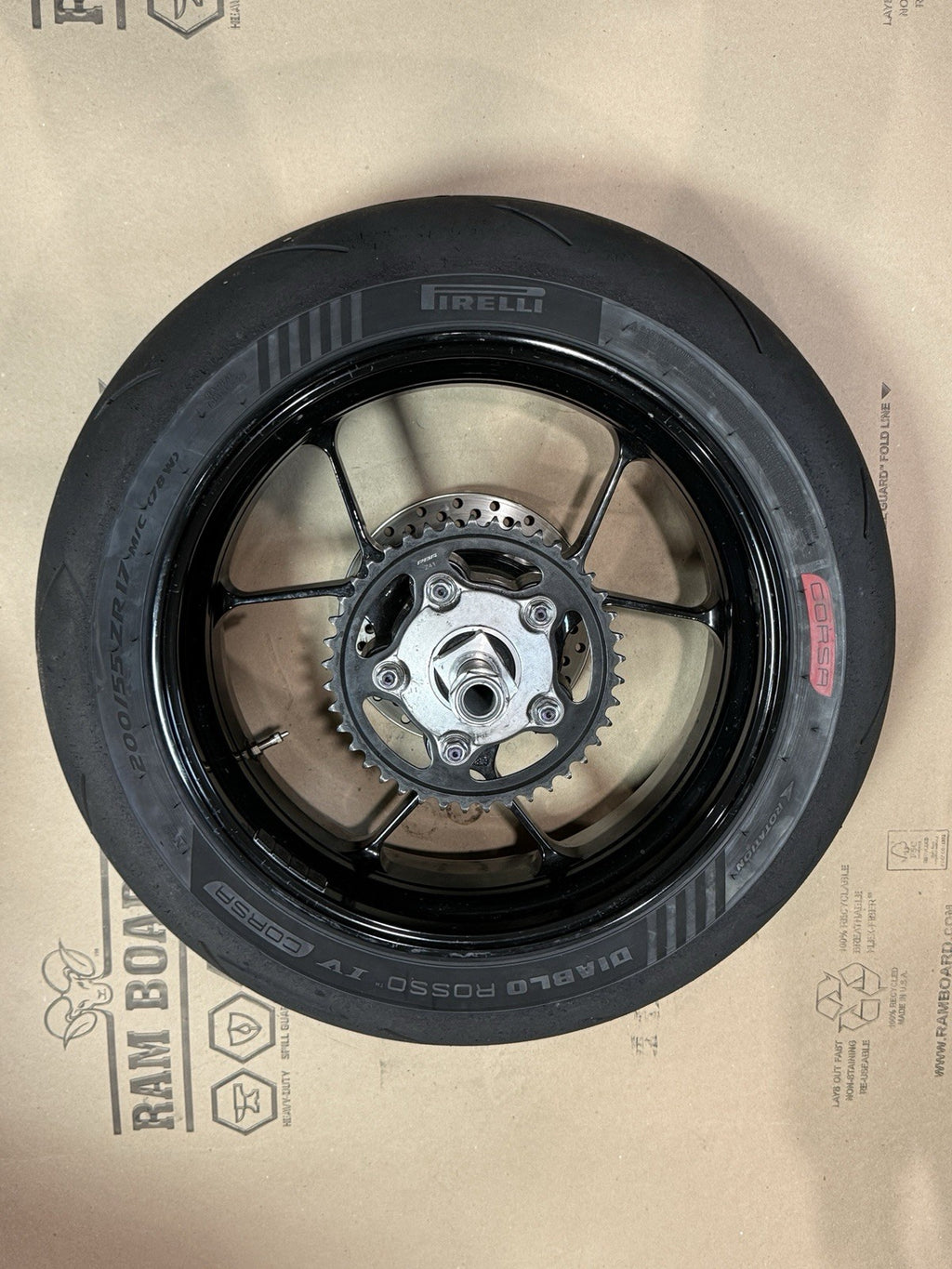 2021-24 Aprilia RSV4 1100 OEM Front & Rear Wheel Rim Set Mounted Tires Straight