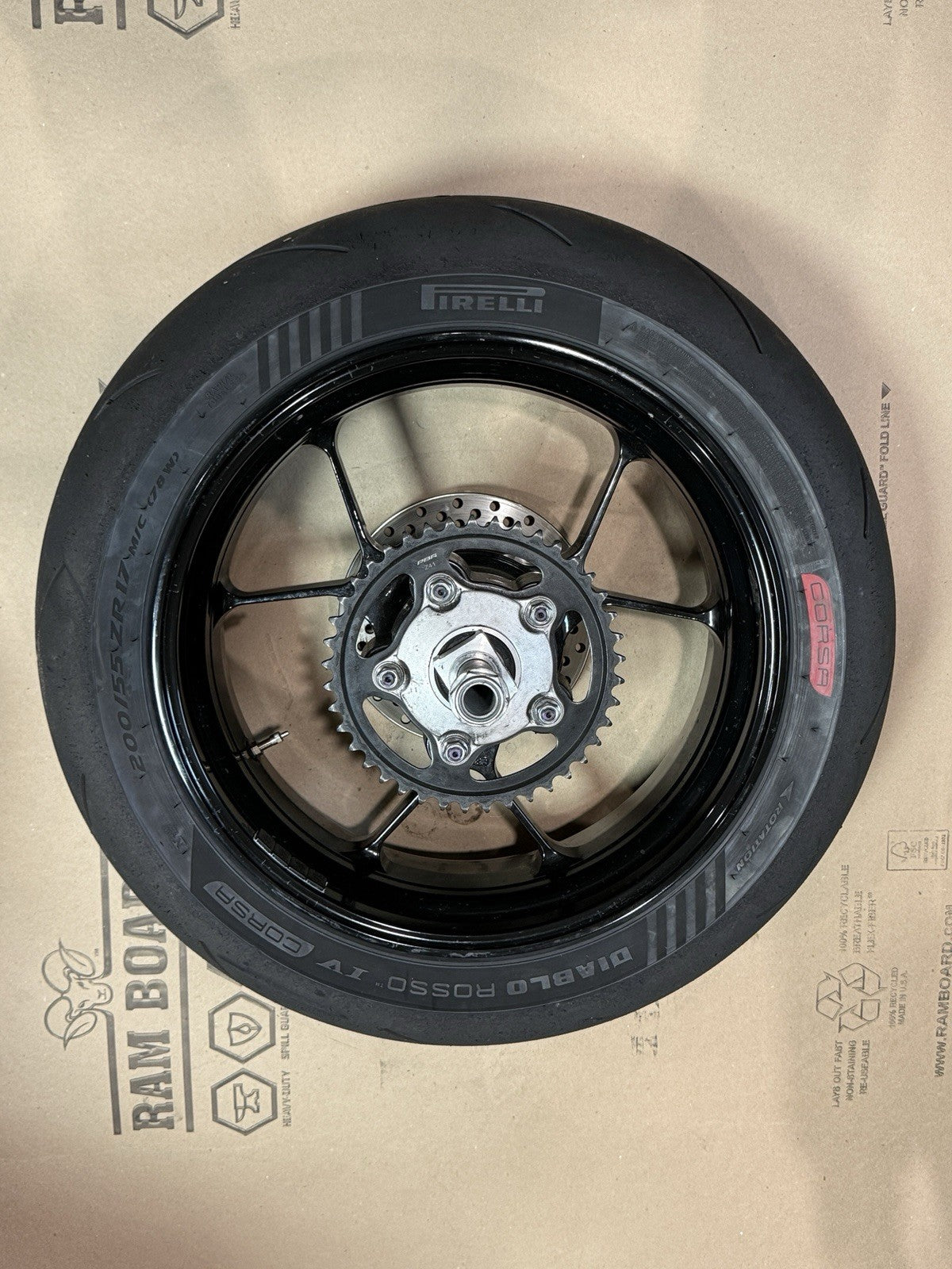 2021-24 Aprilia RSV4 1100 OEM Front & Rear Wheel Rim Set Mounted Tires Straight