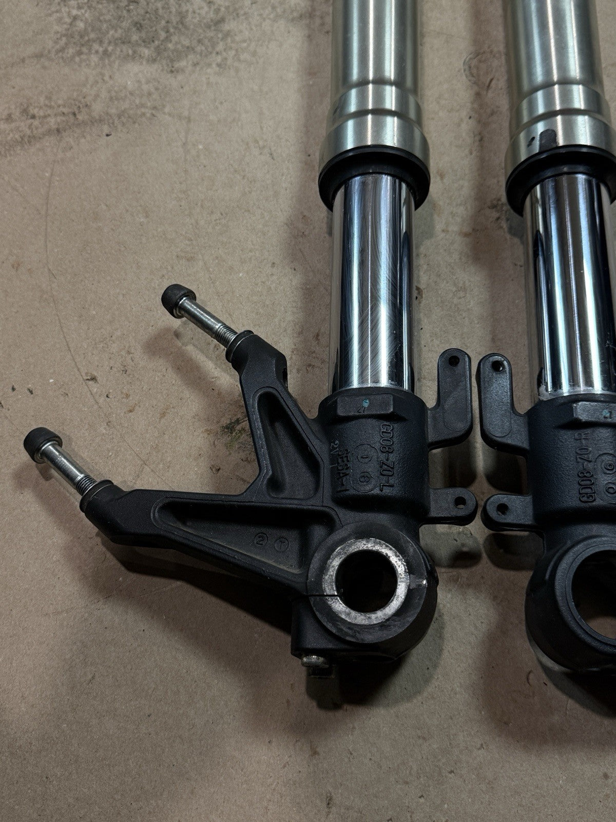 11-13 Ducati 848 1198 Evo SE Front Forks Suspension Assembly DAMAGED BENT OEM