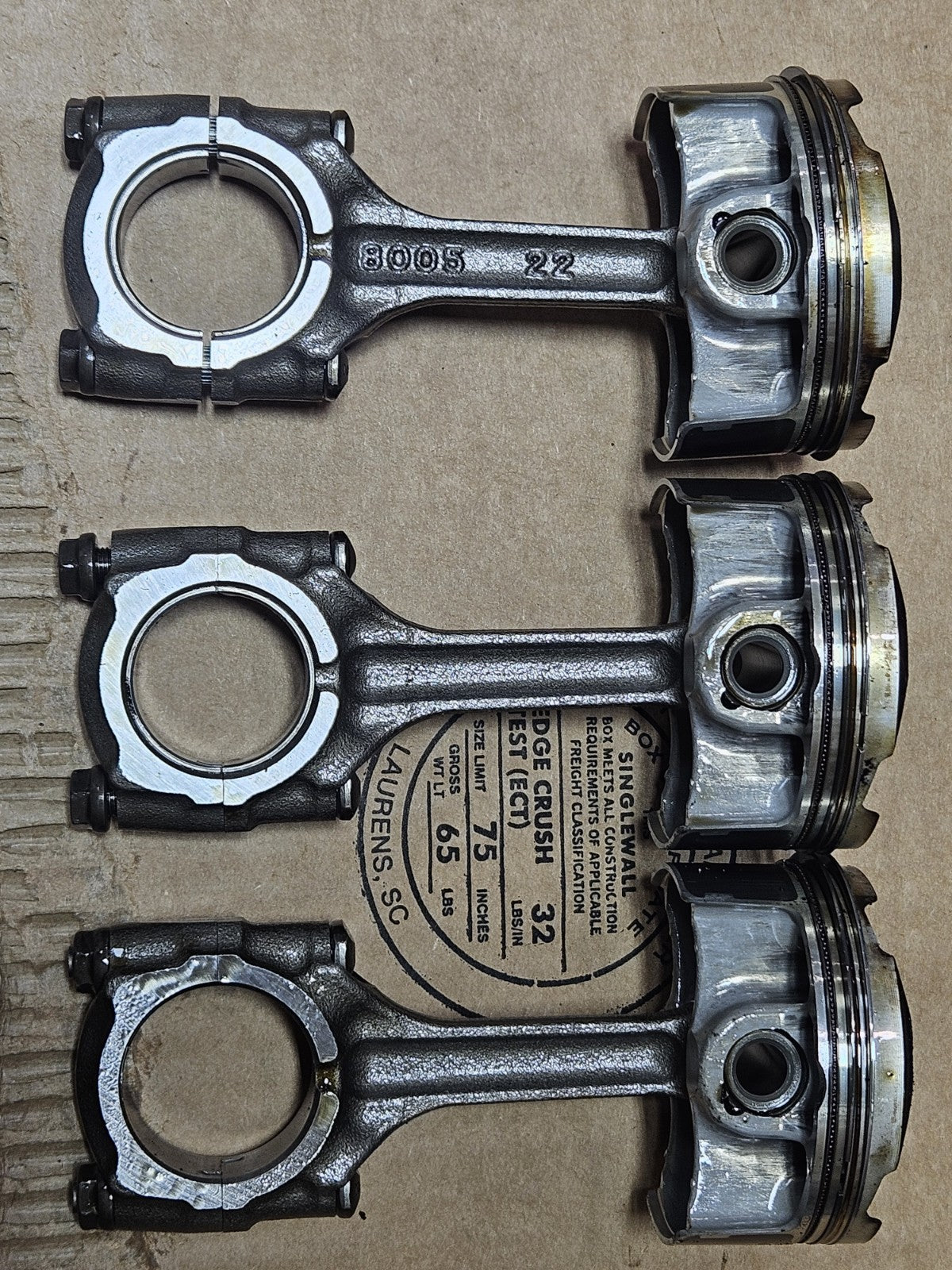 19-23 KAWASAKI NINJA ZX6R ZX636 ENGINE MOTOR PISTONS CONNECTING RODS RINGS SET 3
