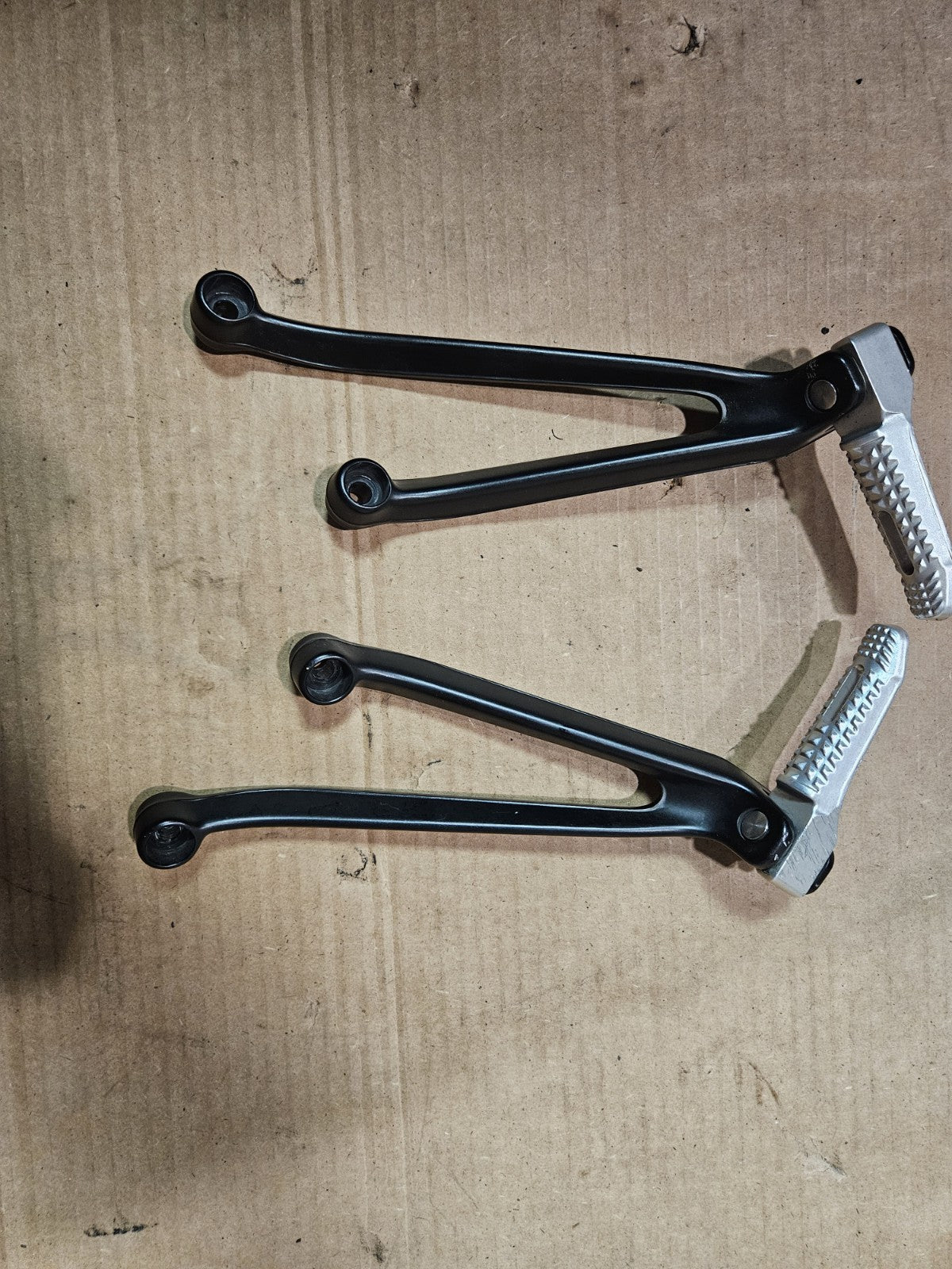 10-18 BMW S1000RR OEM Left Right Rear Passenger Foot Peg Bracket PAIR Set
