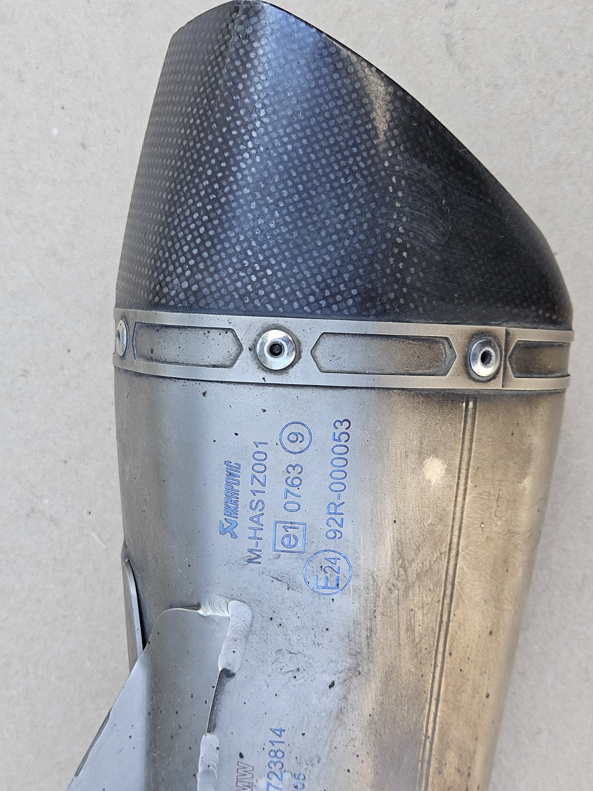 10-14 BMW S1000RR Akrapovic Slip On Exhaust Muffler Conical Pipe Mhas1z001