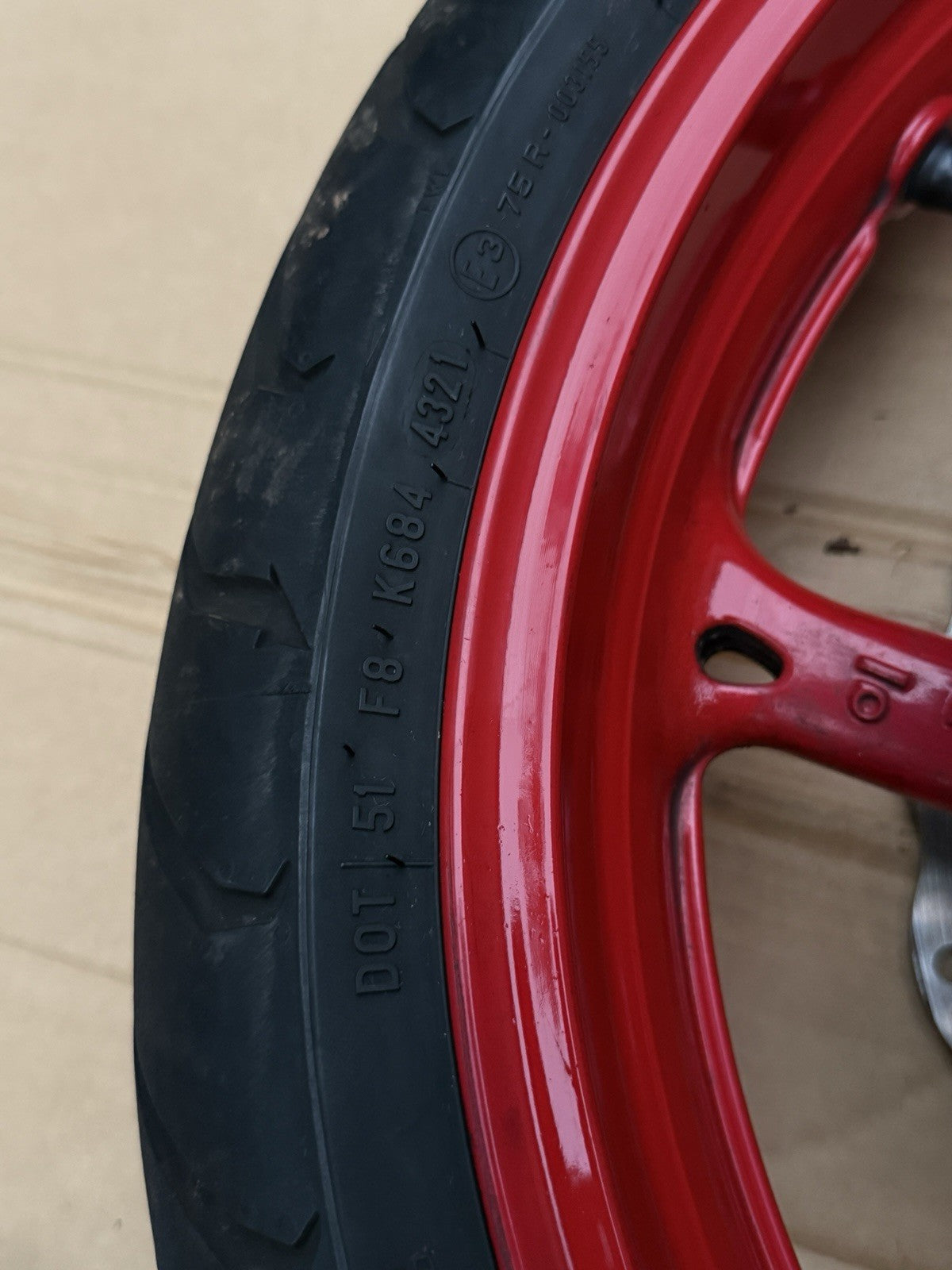 11-25 Suzuki Gsxr600 GSXR750 Front Rear Wheel Back Rim Set OEM Red Painted12