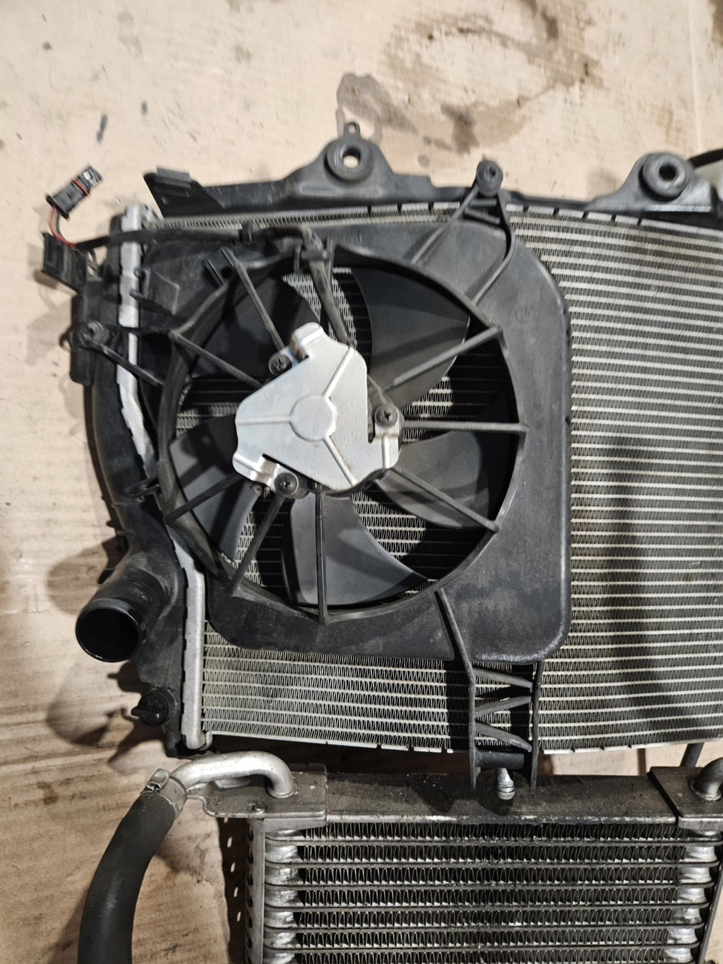 2010-2014 BMW S1000RR OEM Radiator Cooling Assembly w/ Oil Cooler Fan Reservoir