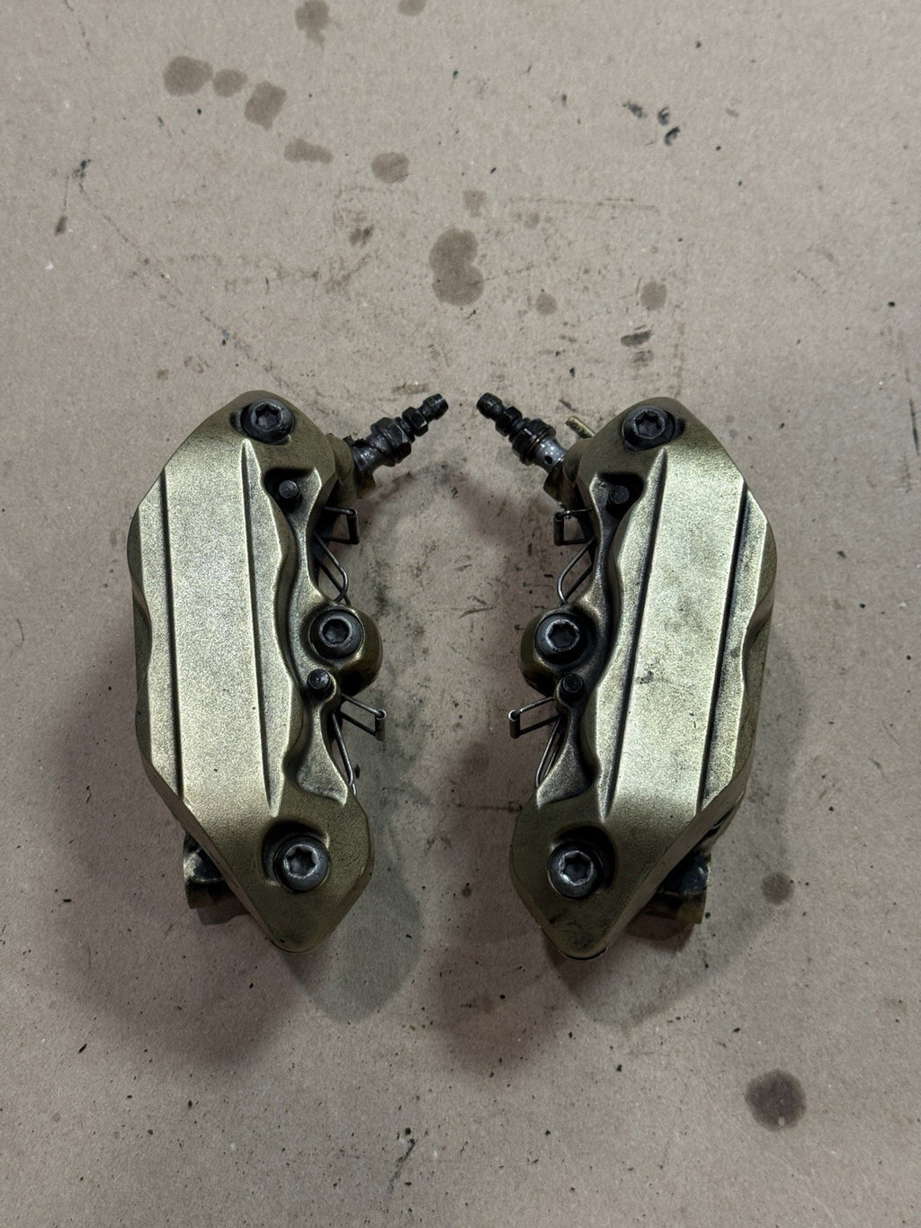 09-14 BMW S1000RR Brembo Front Brake Calipers OEM Gold S 1000 RR Genuine OEM Pad