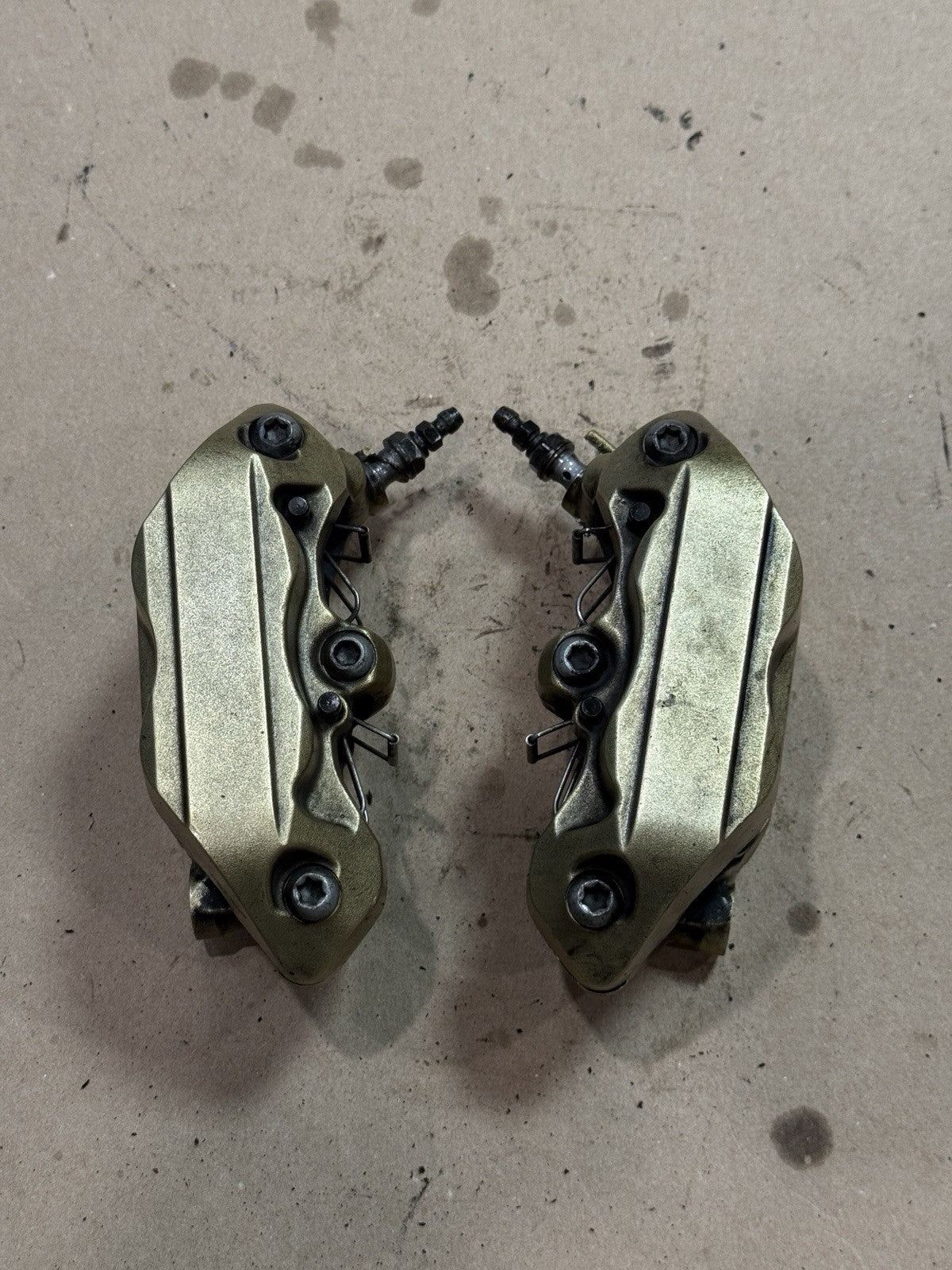 09-14 BMW S1000RR Brembo Front Brake Calipers OEM Gold S 1000 RR Genuine OEM Pad