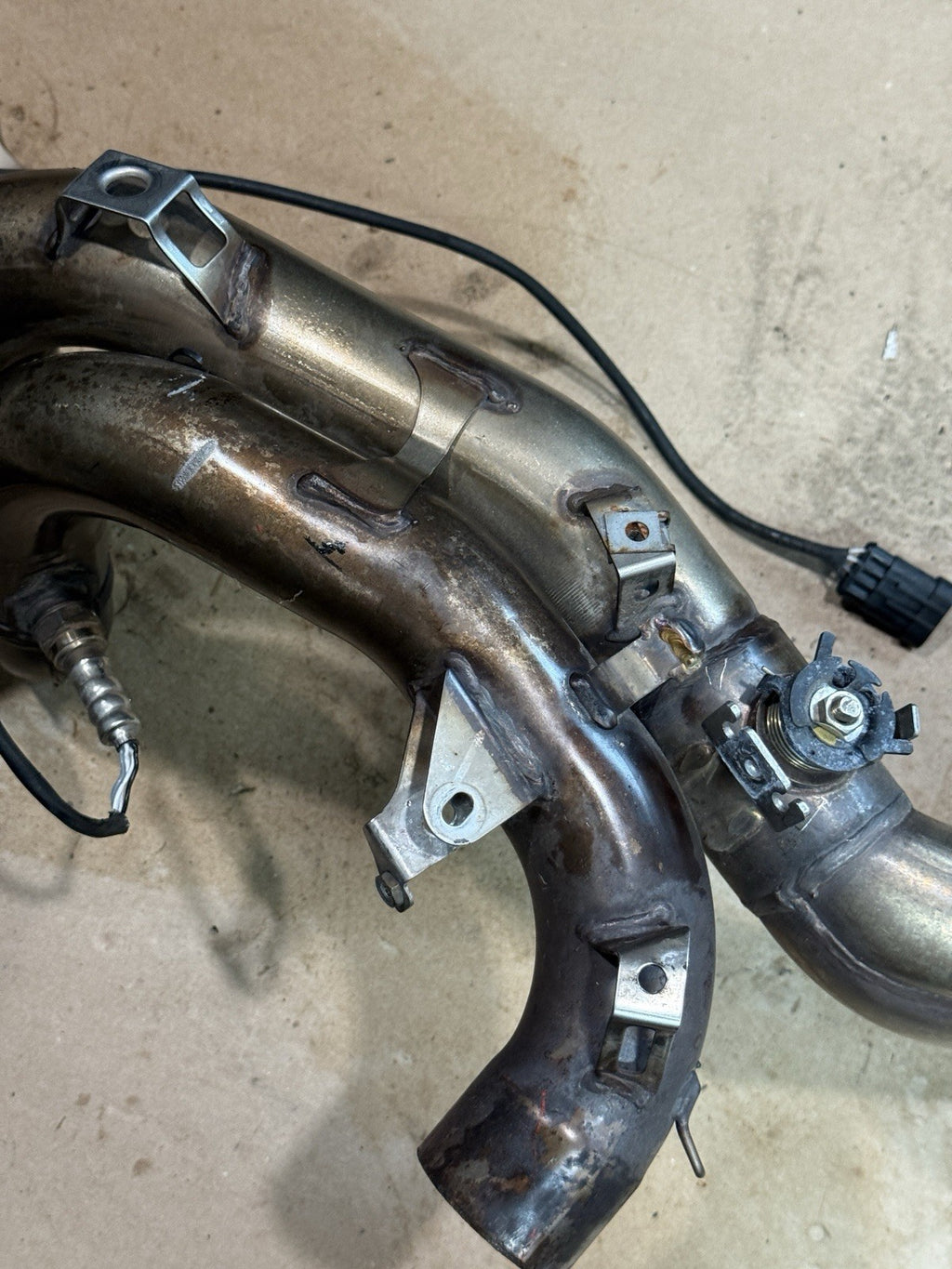 2011-13 Ducati 848 Evo 1098 1198 OEM Exhaust Headers Mid Pipe Assembly Straight