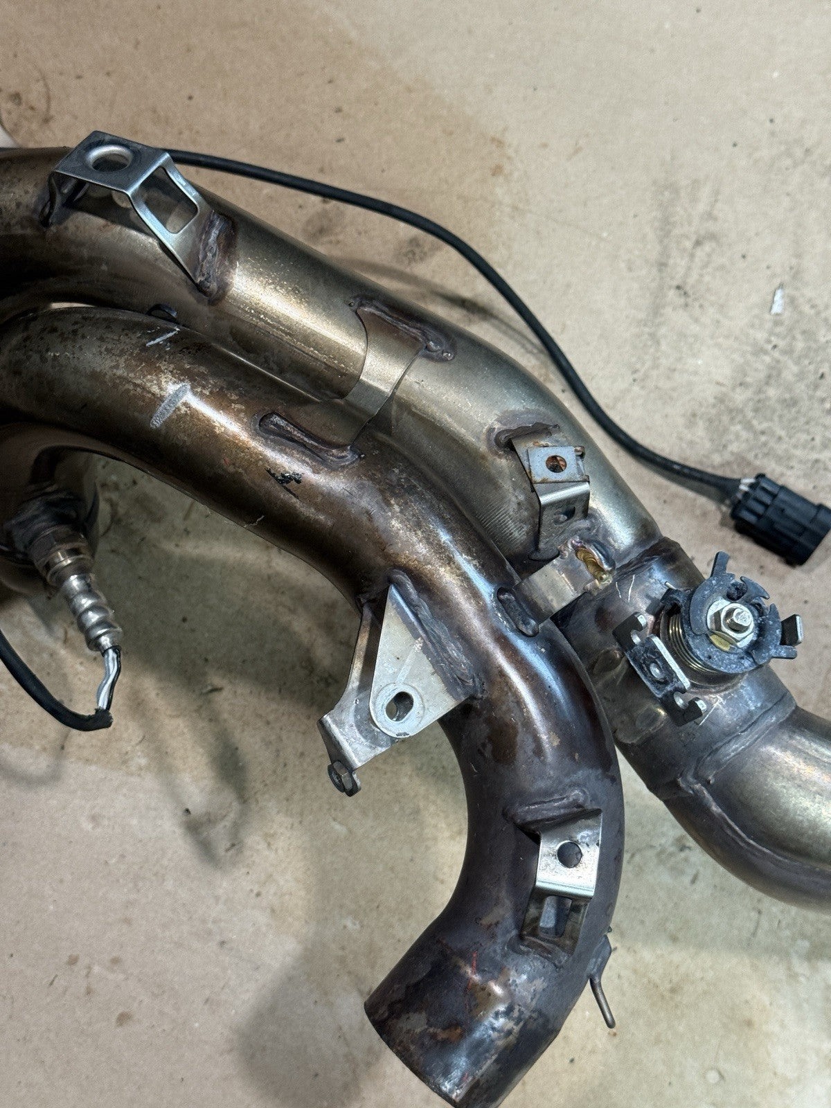2011-13 Ducati 848 Evo 1098 1198 OEM Exhaust Headers Mid Pipe Assembly Straight