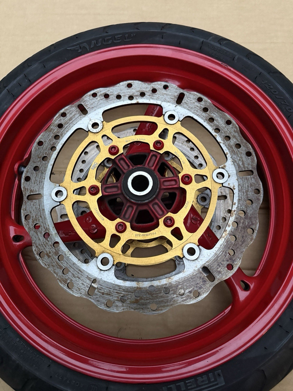 11-25 Suzuki Gsxr600 GSXR750 Front Rear Wheel Back Rim Set OEM Red Painted13