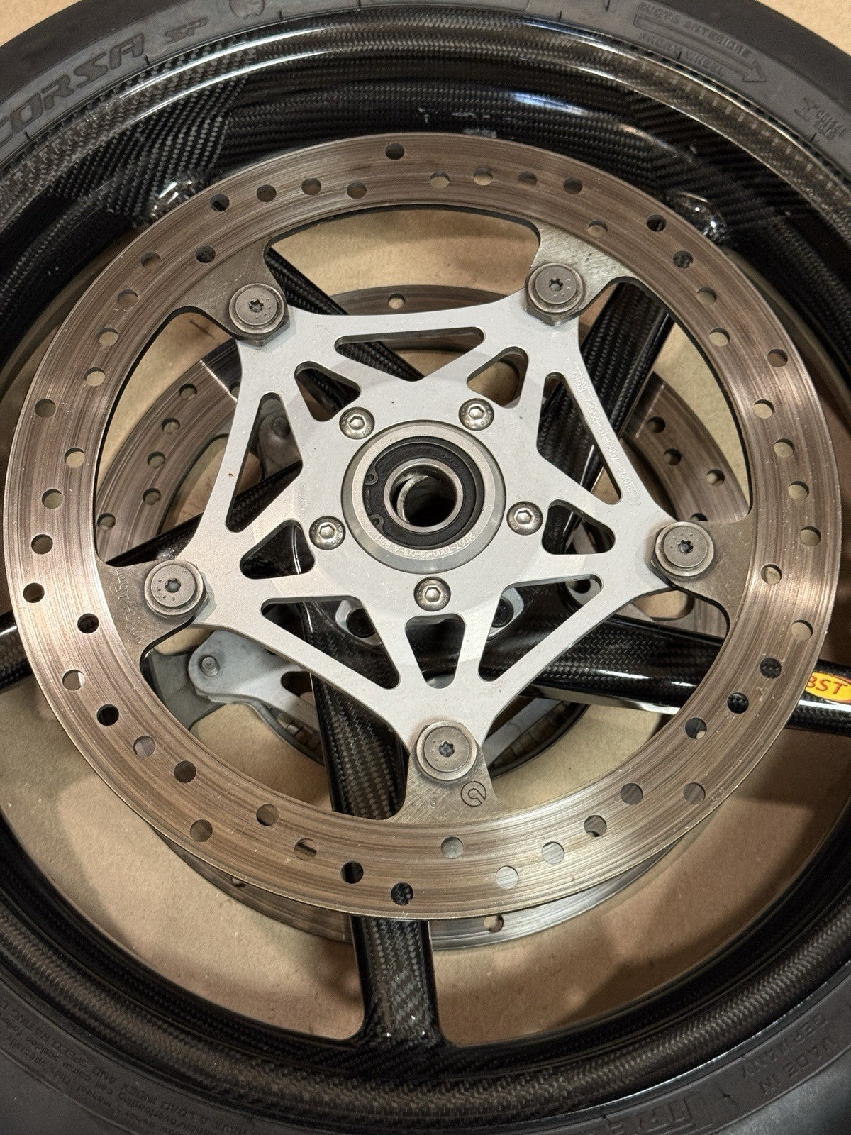 10-24 BST Carbon Fiber Wheel Set 17” BMW S1000RR Front & Rear W/ Hub 5-SPOKE W