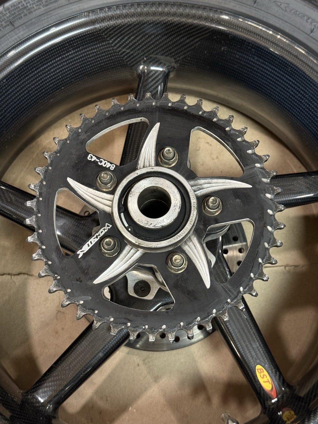 10-24 BST Carbon Fiber Wheel Set 17” BMW S1000RR Front & Rear W/ Hub 5-SPOKE W