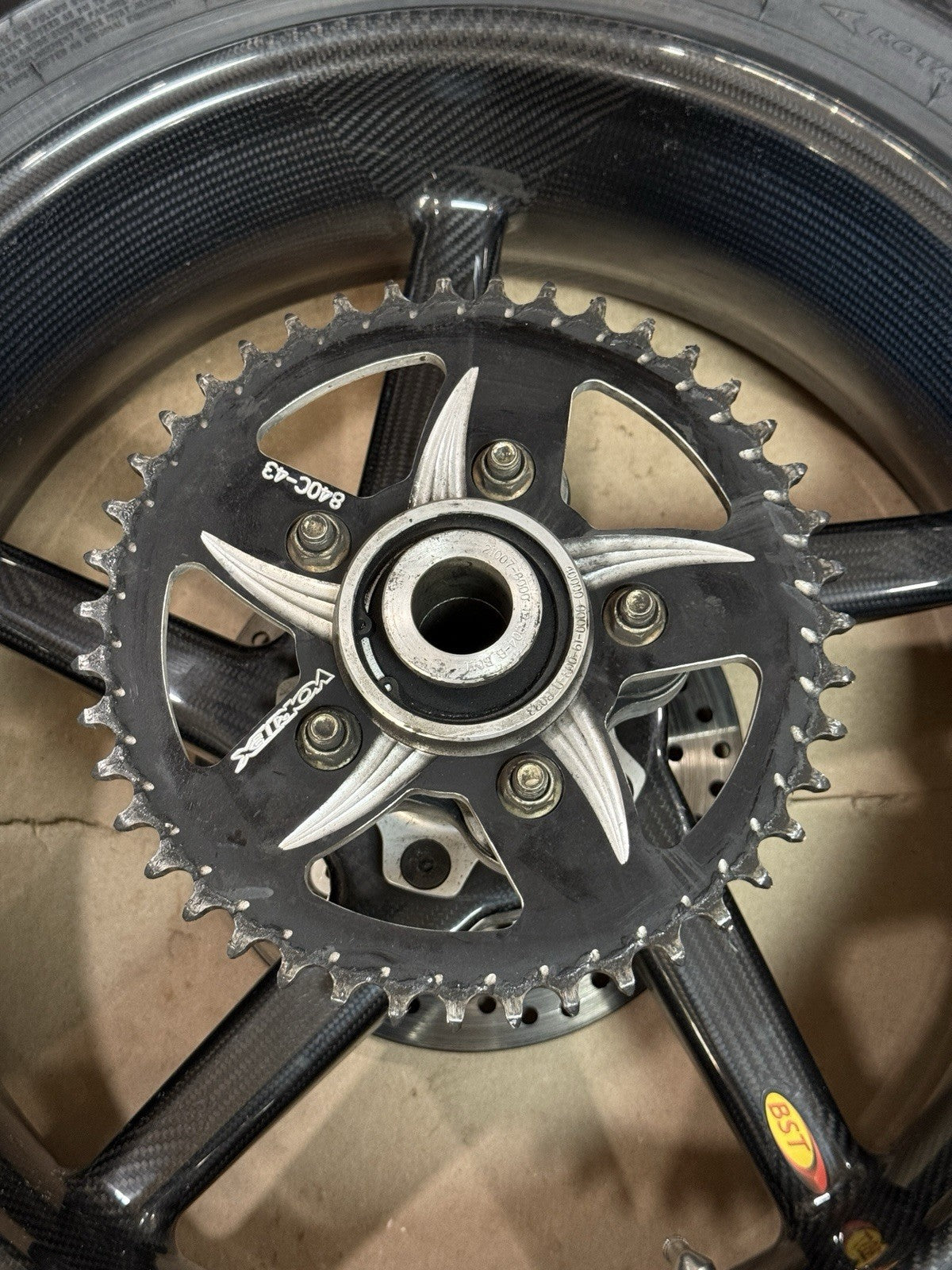 10-24 BST Carbon Fiber Wheel Set 17” BMW S1000RR Front & Rear W/ Hub 5-SPOKE W