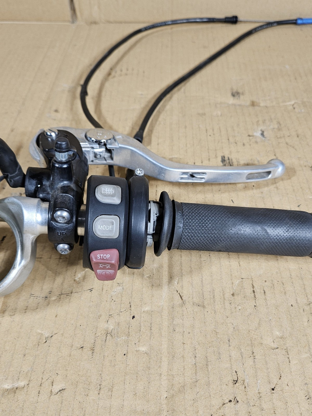 09-14 BMW S1000RR OEM Right Clip On Throttle Brake Master Cylinder Heated Grip17